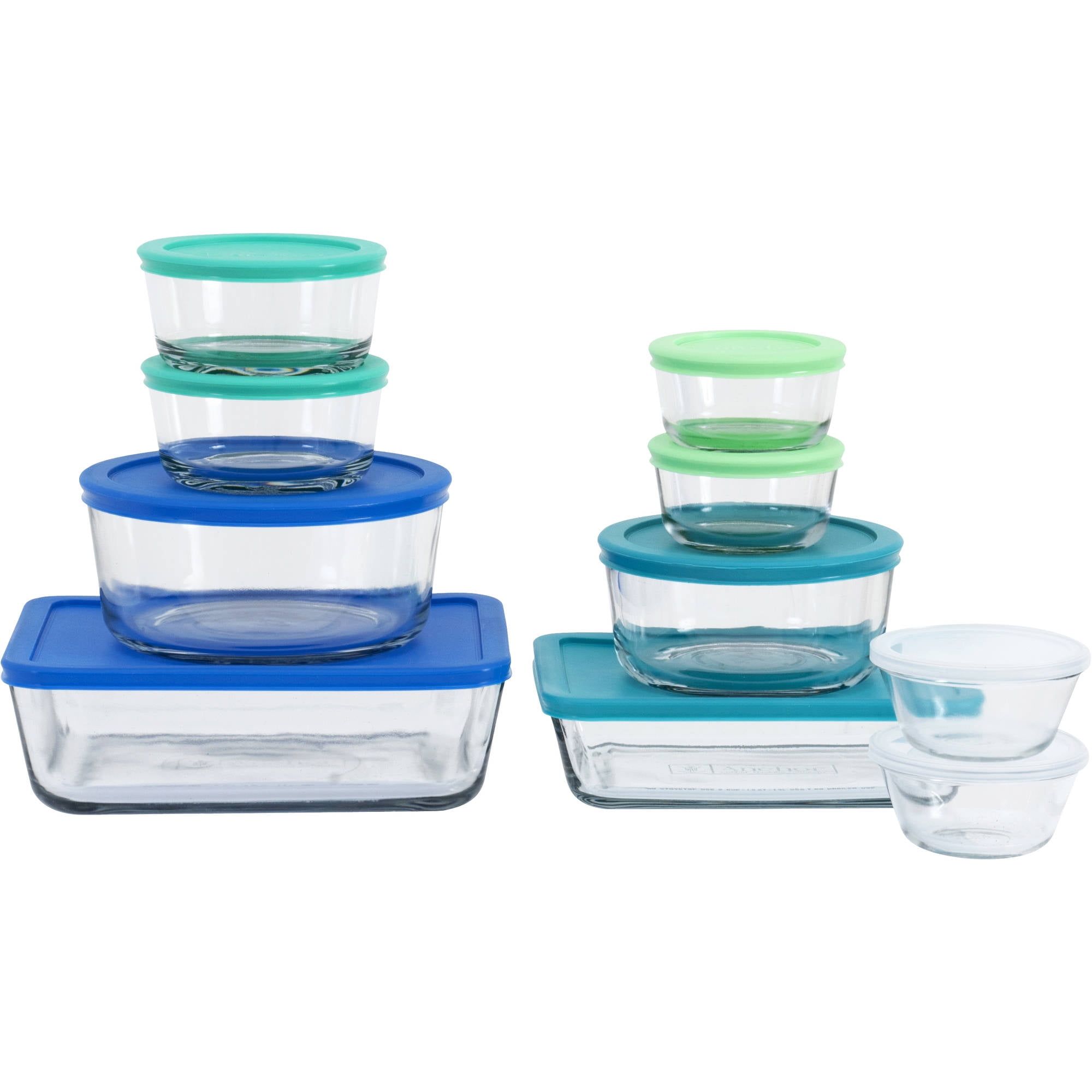 Anchor Hocking 20-Piece Clear Glass Food Storage Set with Multicolor Lids