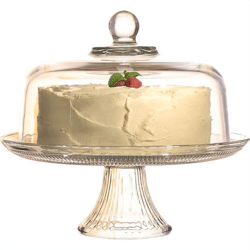 Clear Glass Pedestal Cake Stand with Dome, 12 Inches