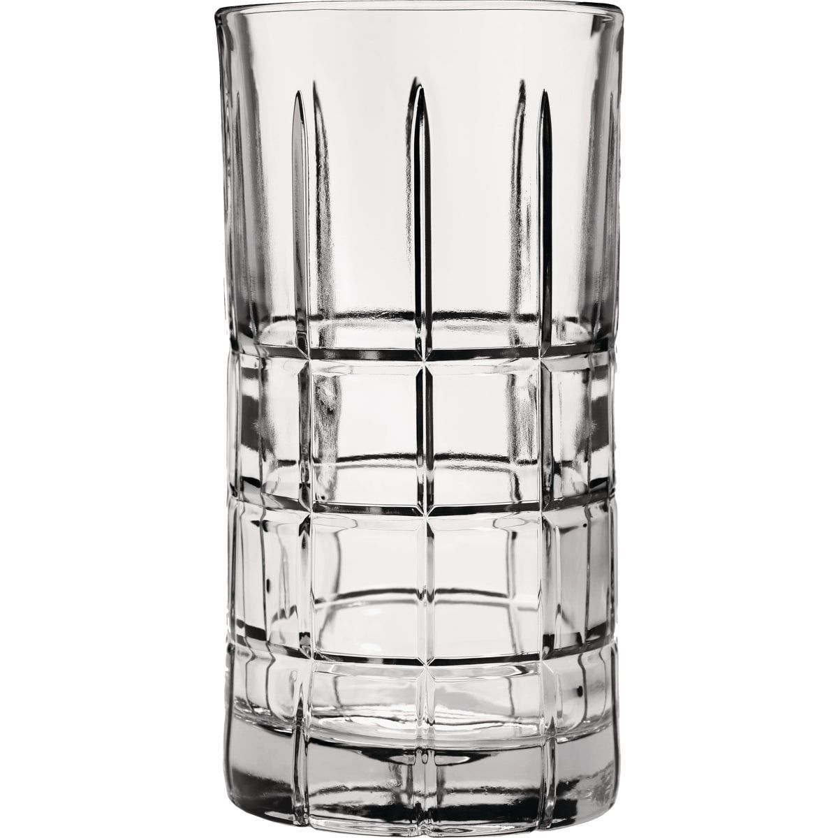 Manchester Clear Glass 16 oz Tumbler Set with Cut Pattern