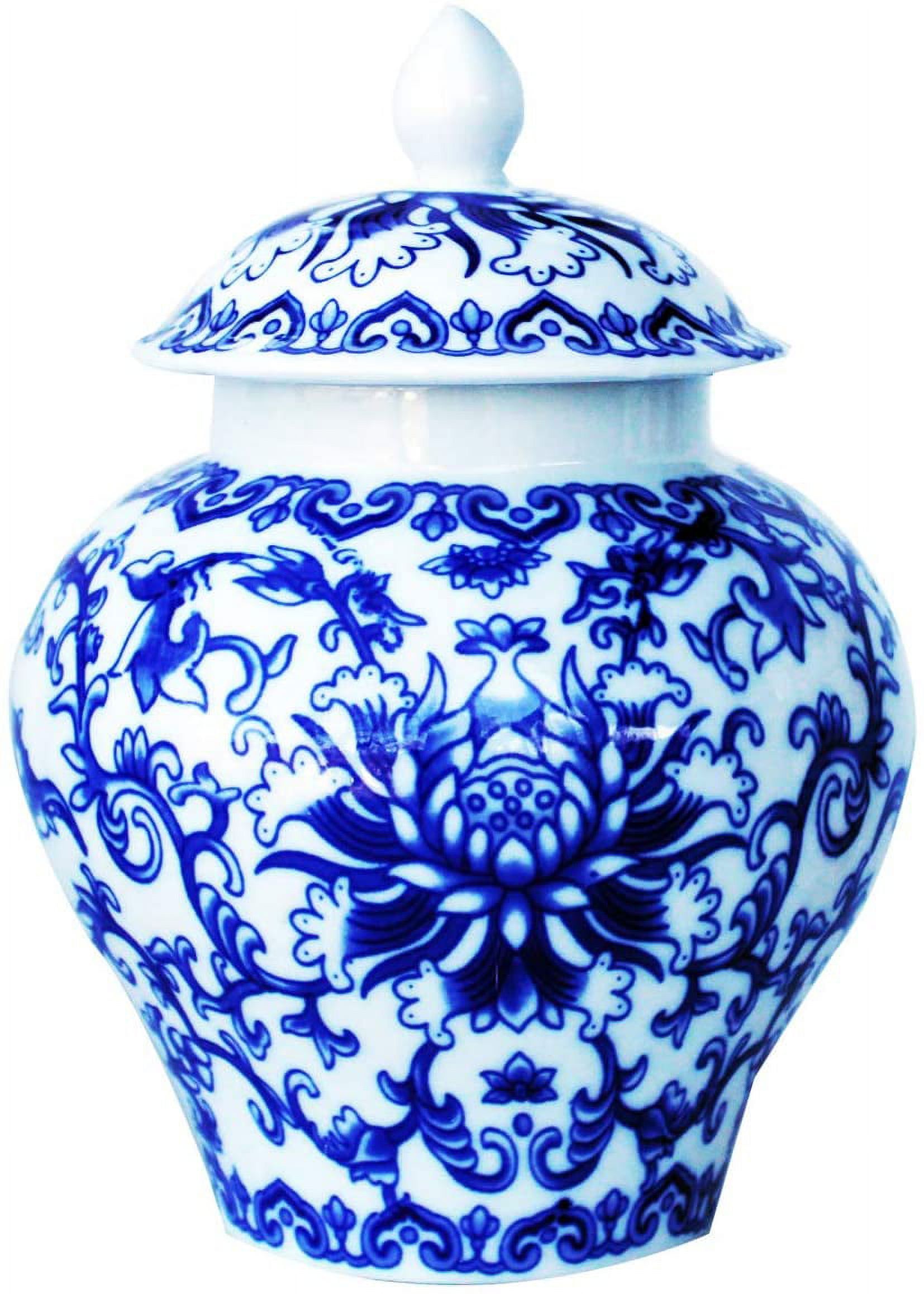 Small Blue and White Porcelain Helmet-shaped Temple Jar