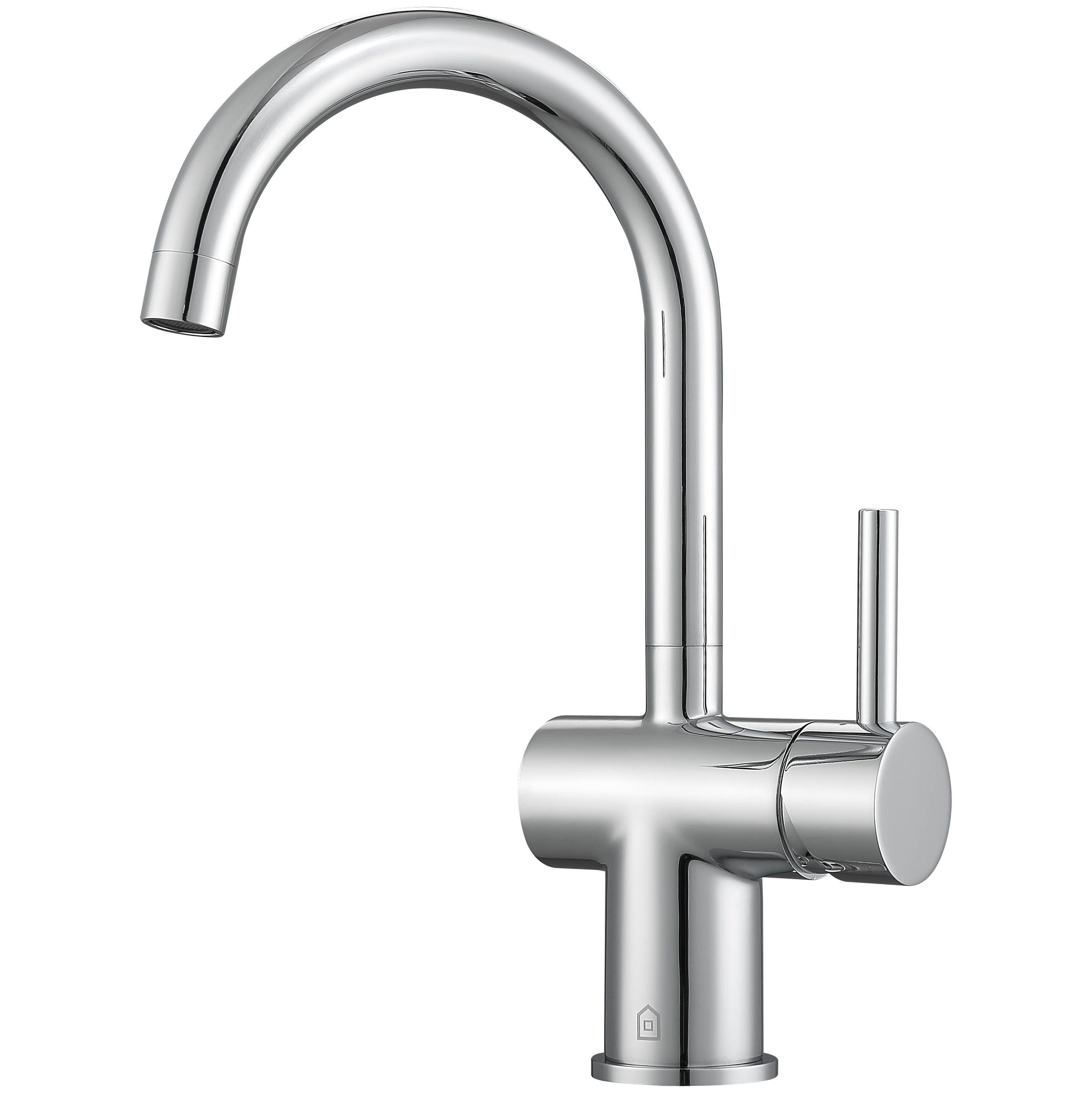 Aria Chrome Single Handle Bathroom Faucet with High Arc Spout