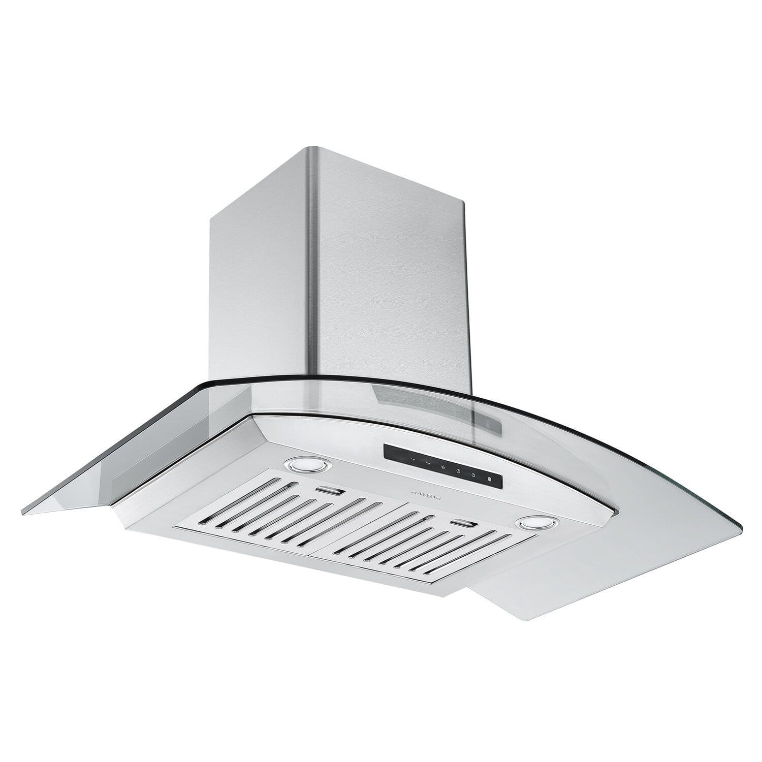 36" Stainless Steel Wall Mount Convertible Range Hood with Glass Canopy