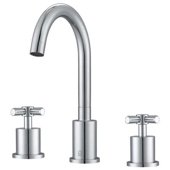 Prima 3-Piece Chrome High-Arc Bathroom Faucet Set