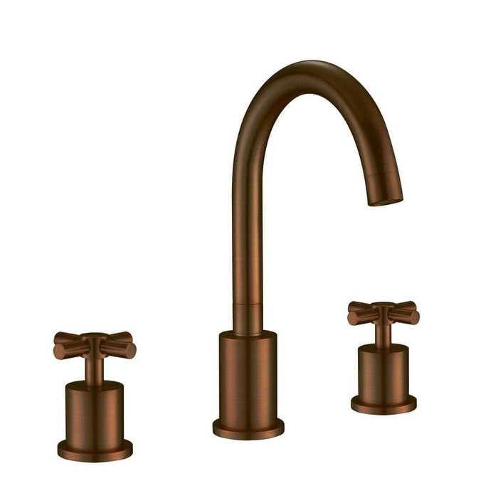 Oil Rubbed Bronze Widespread Bathroom Faucet with Cross Handles