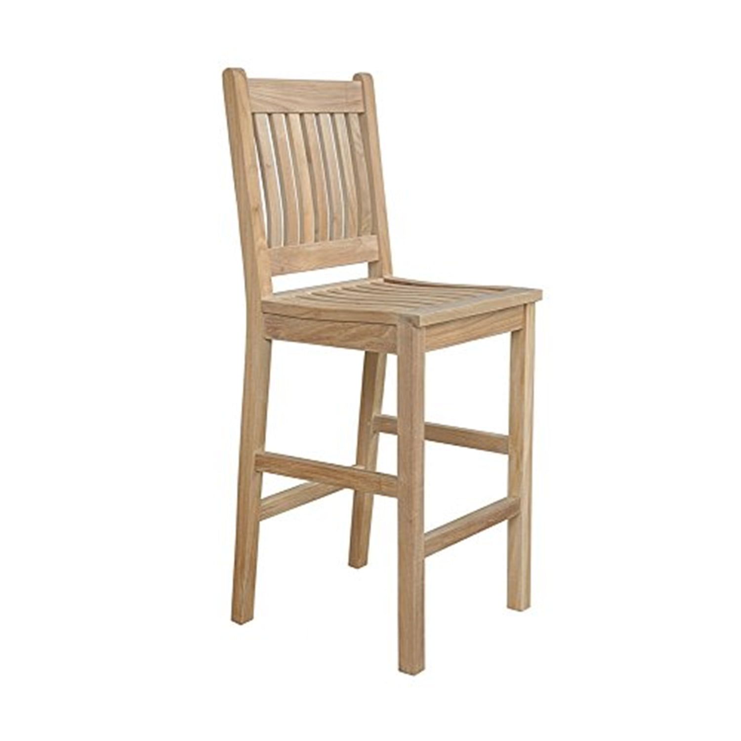 Avalon Natural Teak Wood Outdoor Bar Chair