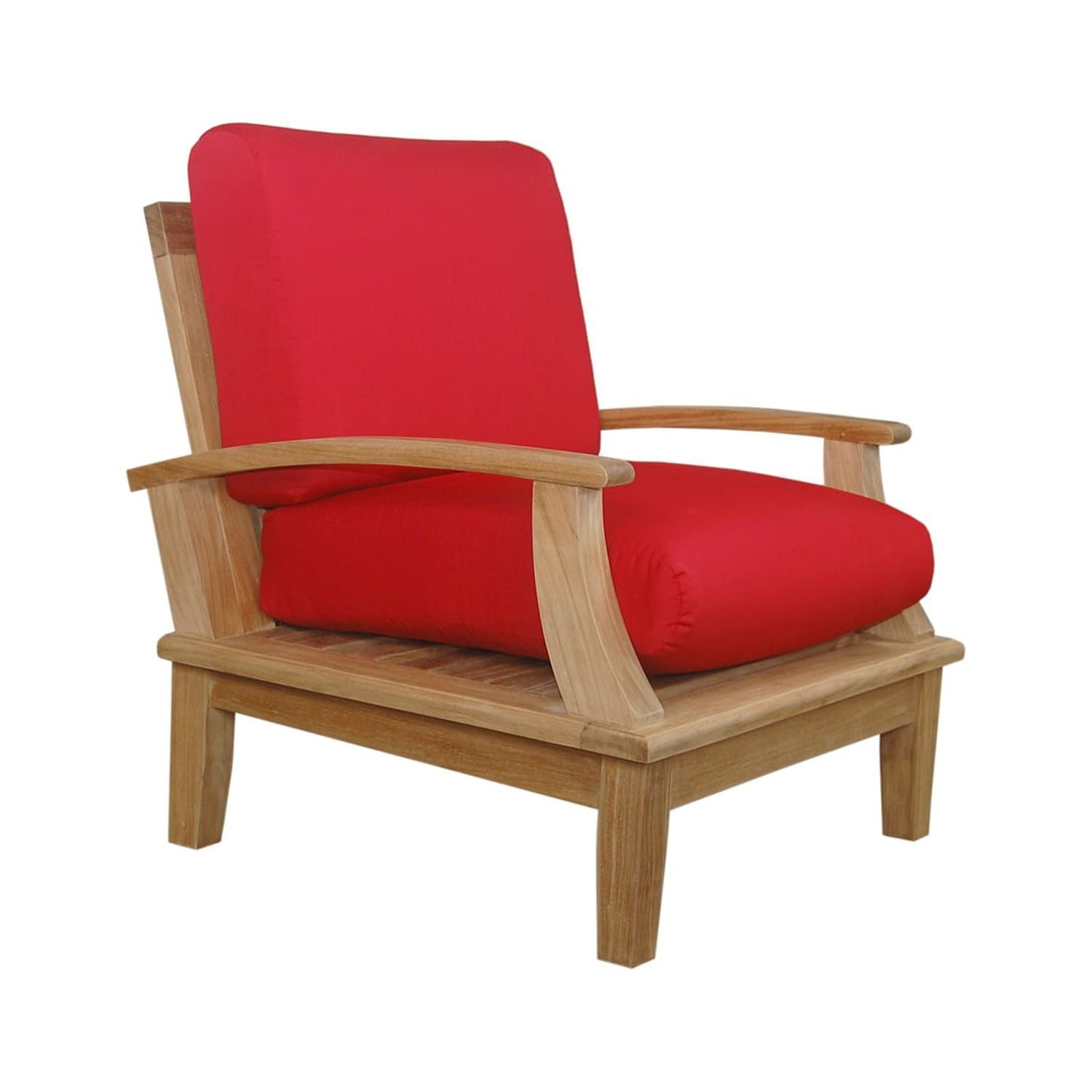 Brianna Teak Armchair with Red Sunbrella Cushions