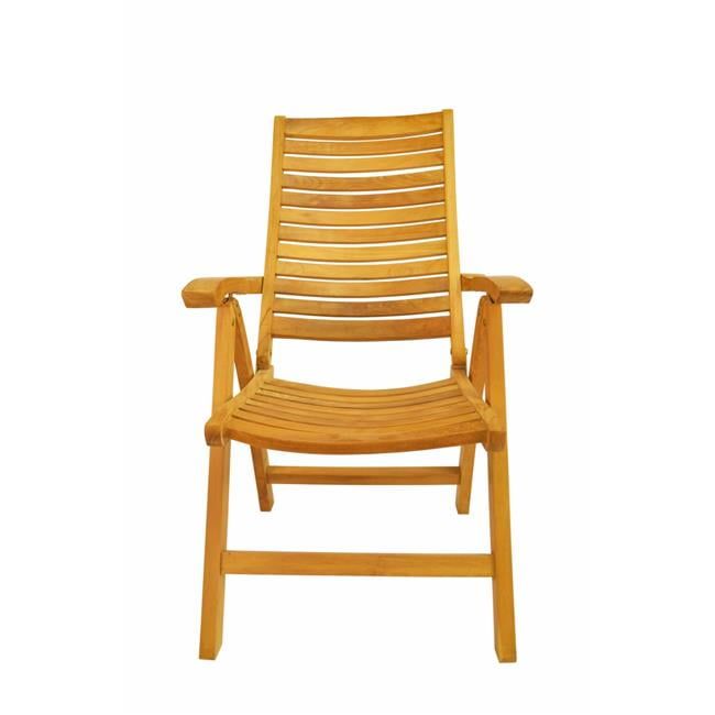 Carina Teak 5-Position Outdoor Reclining Lounge Chair