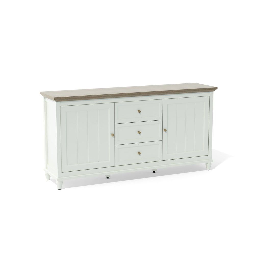Chenon 63'' White and Light Brown Sideboard