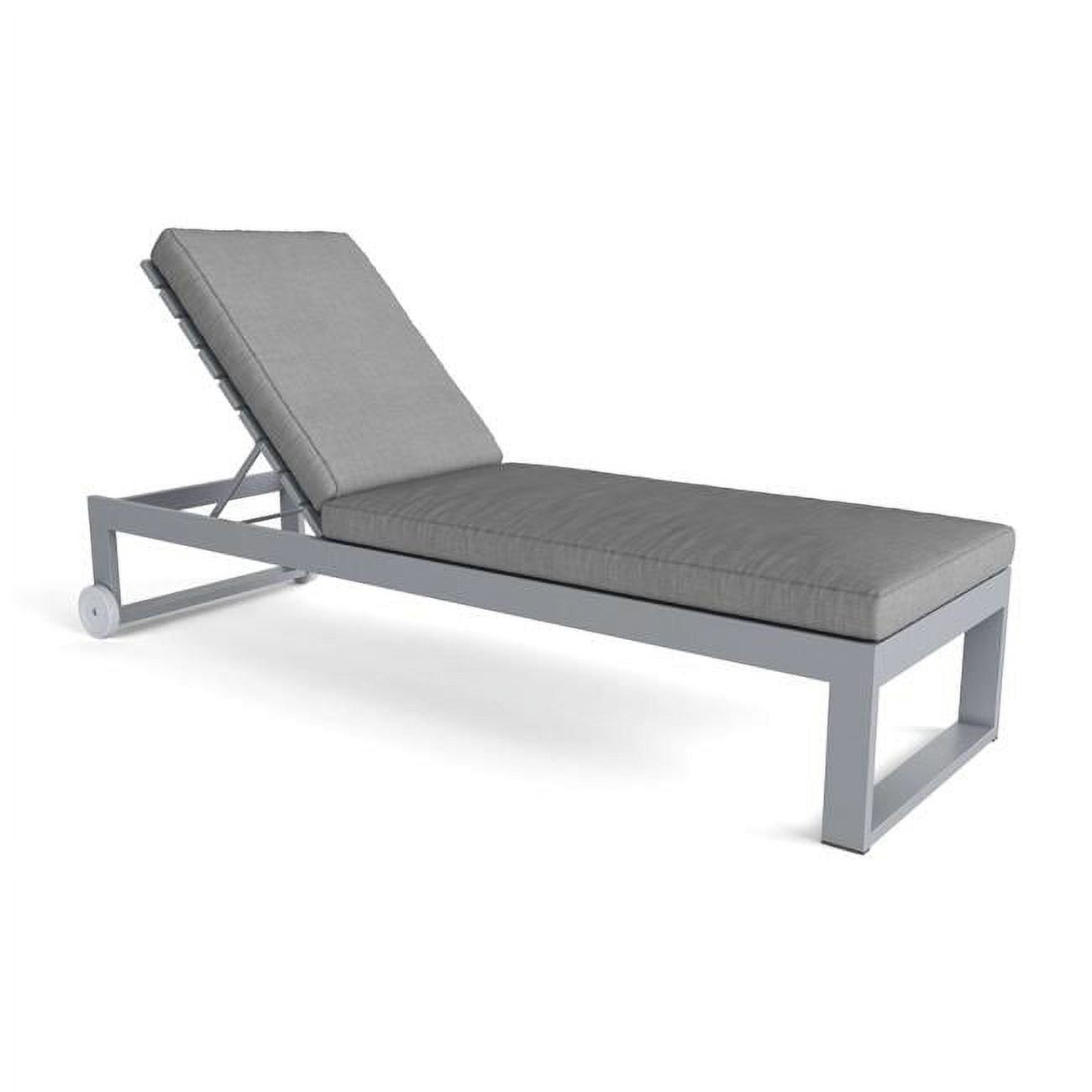 Gray Aluminum Adjustable Armless Chaise Lounger