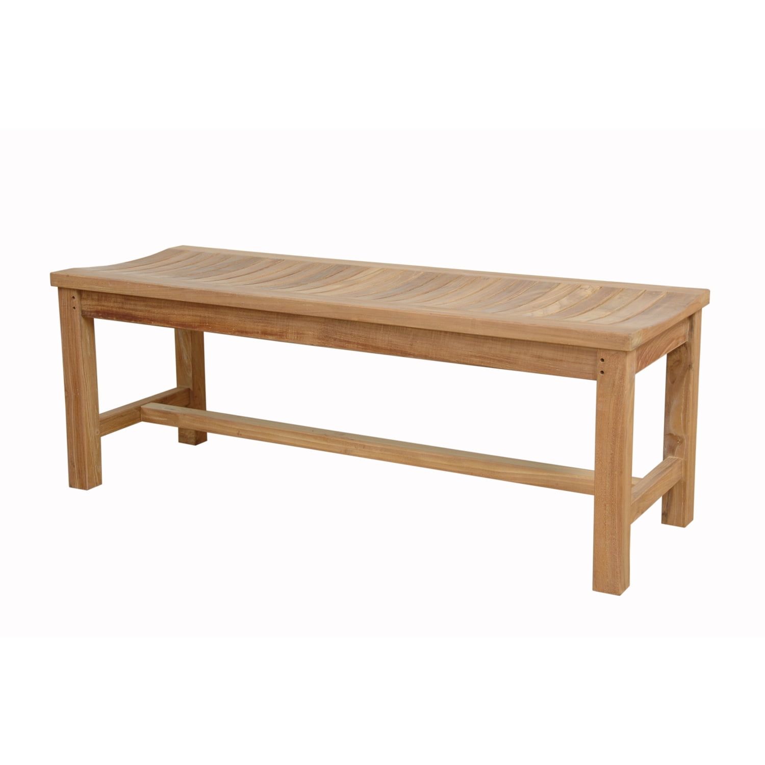 Madison 62" Brown Teak Backless Outdoor Bench