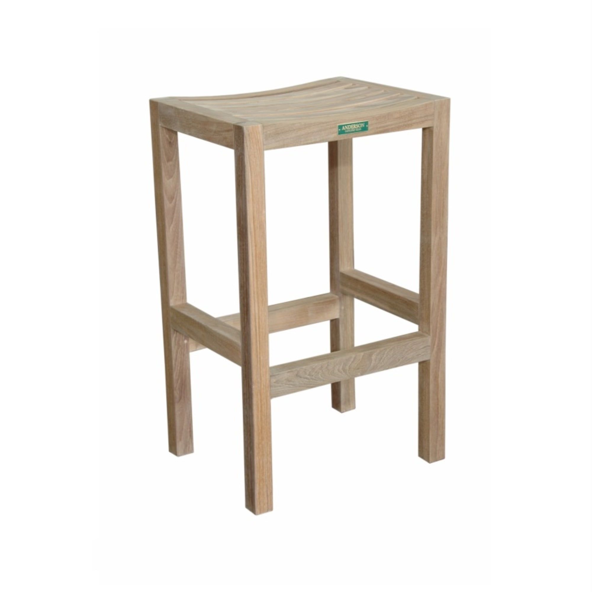 Montego Natural Teak Backless Outdoor Bar Stool