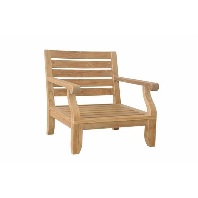 Riviera Natural Teak Outdoor Lounge Chair with Cushions