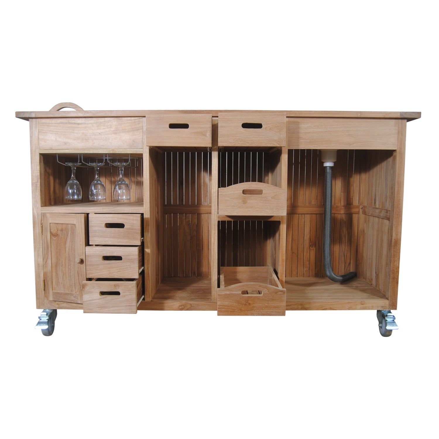 Anderson Teak Safari Outdoor Bar Table with Storage