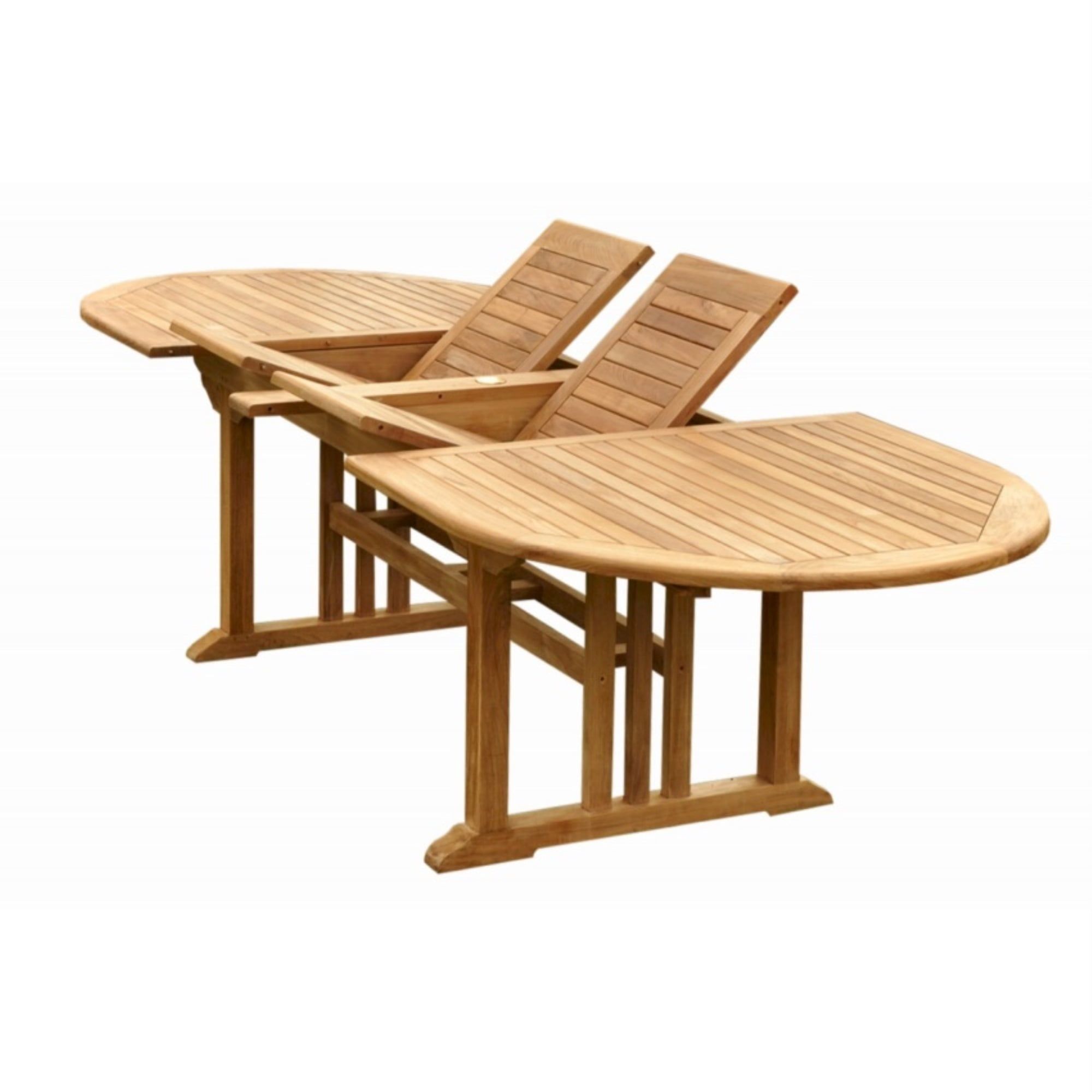 Sahara Natural Teak Oval Double Extension Dining Table