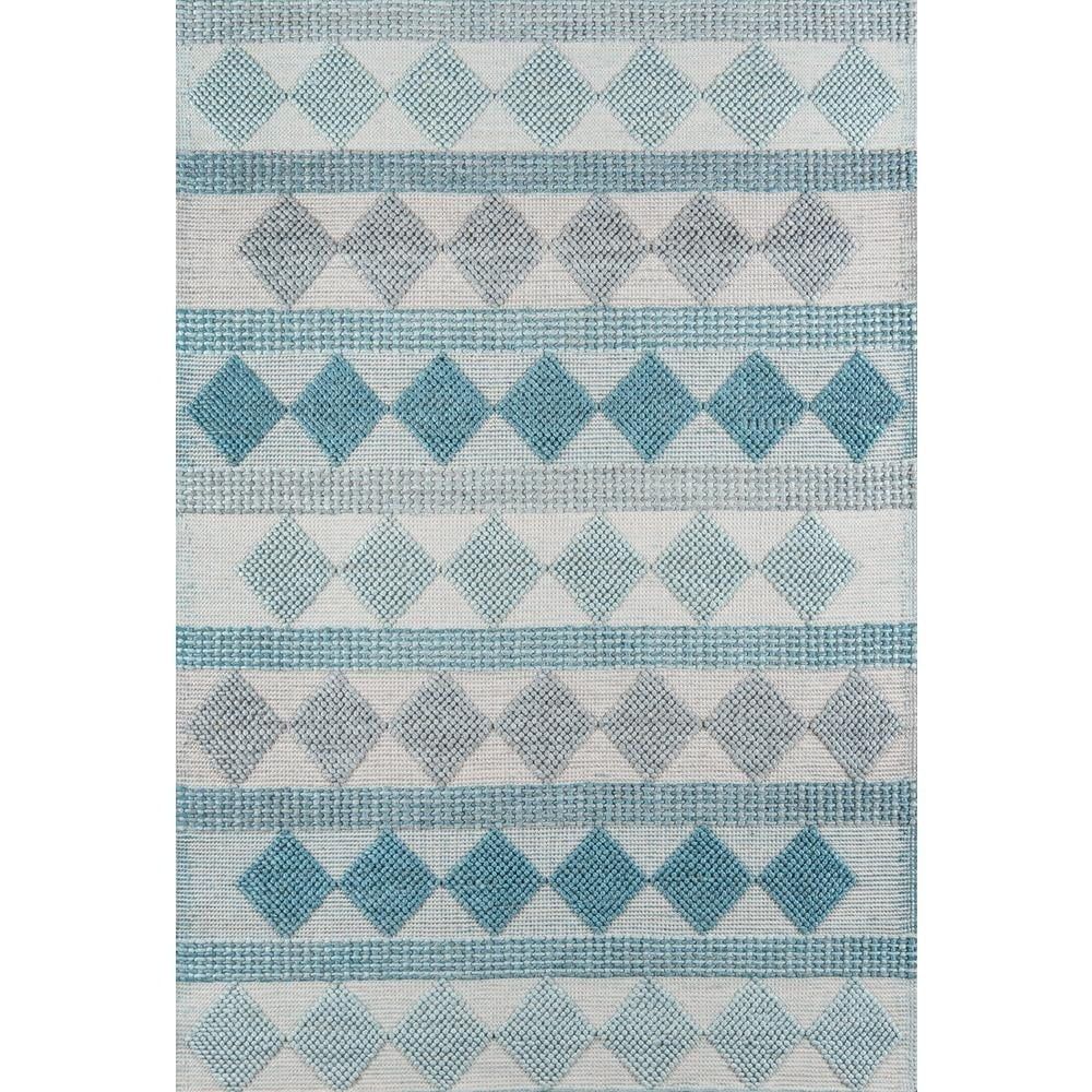 Andes Hand-Tufted Blue Geometric Wool 6' x 9' Area Rug