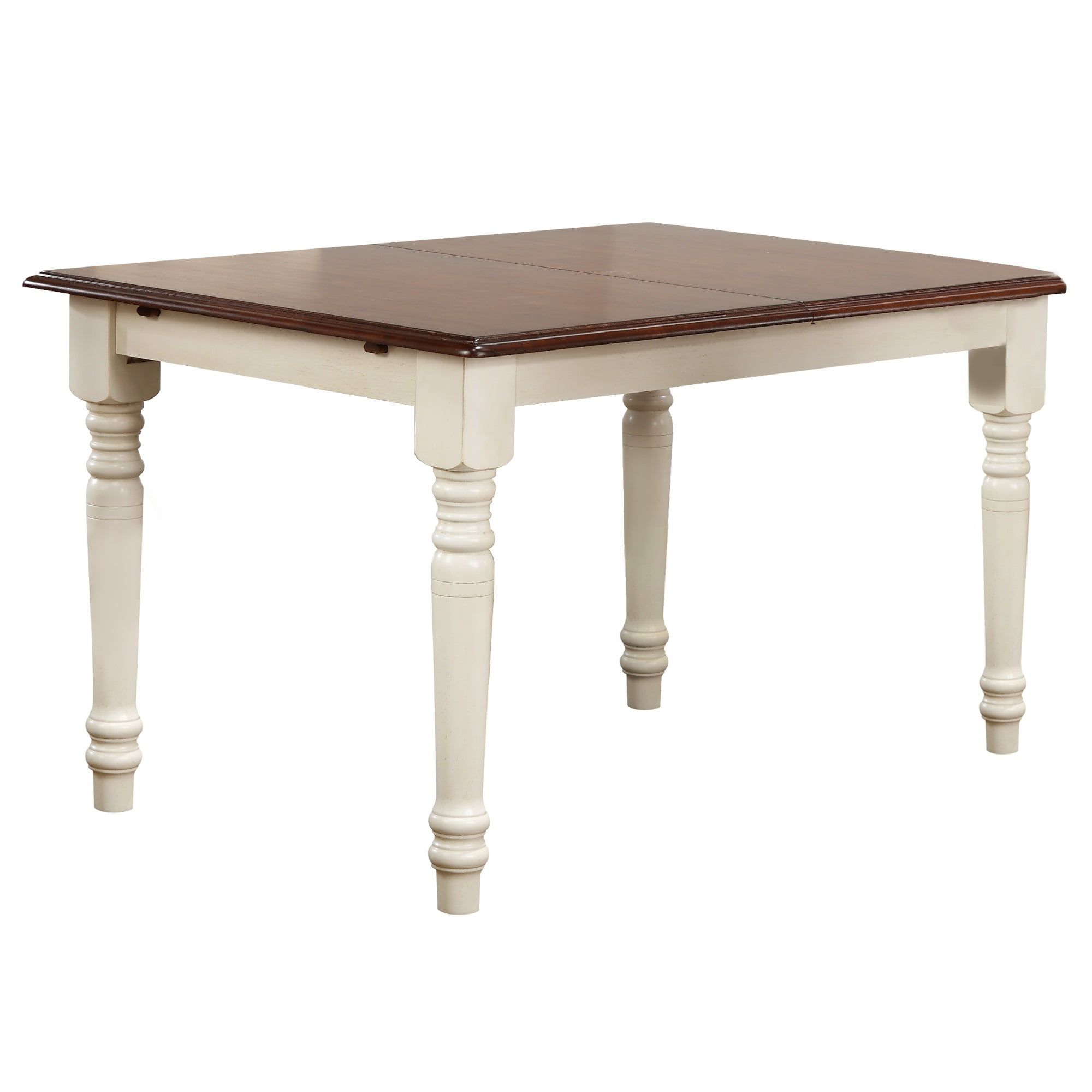 Classic Andrews 60" Extendable Butterfly Leaf Dining Table in Off White/Brown