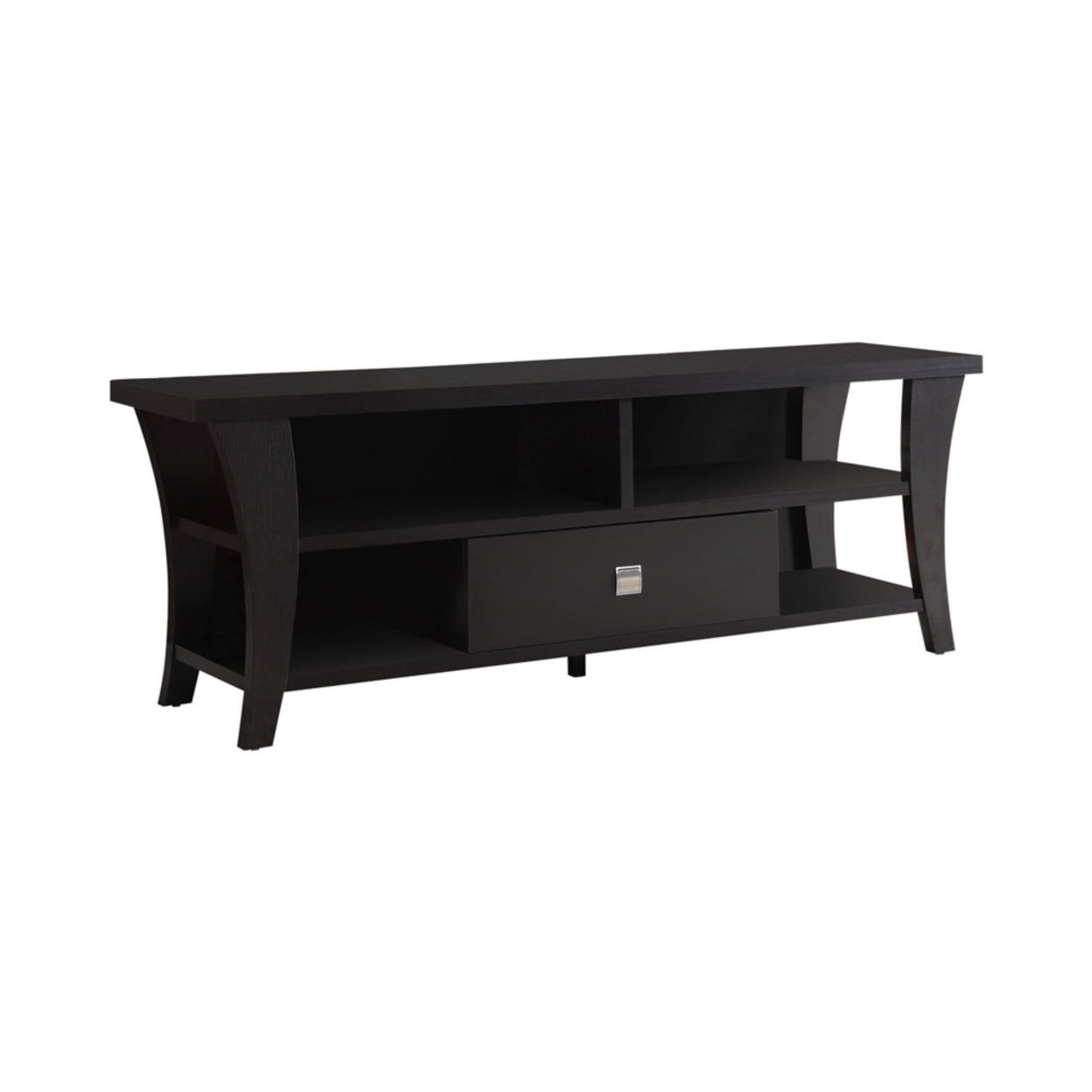 Espresso Transitional TV Console with Drawer and Shelves