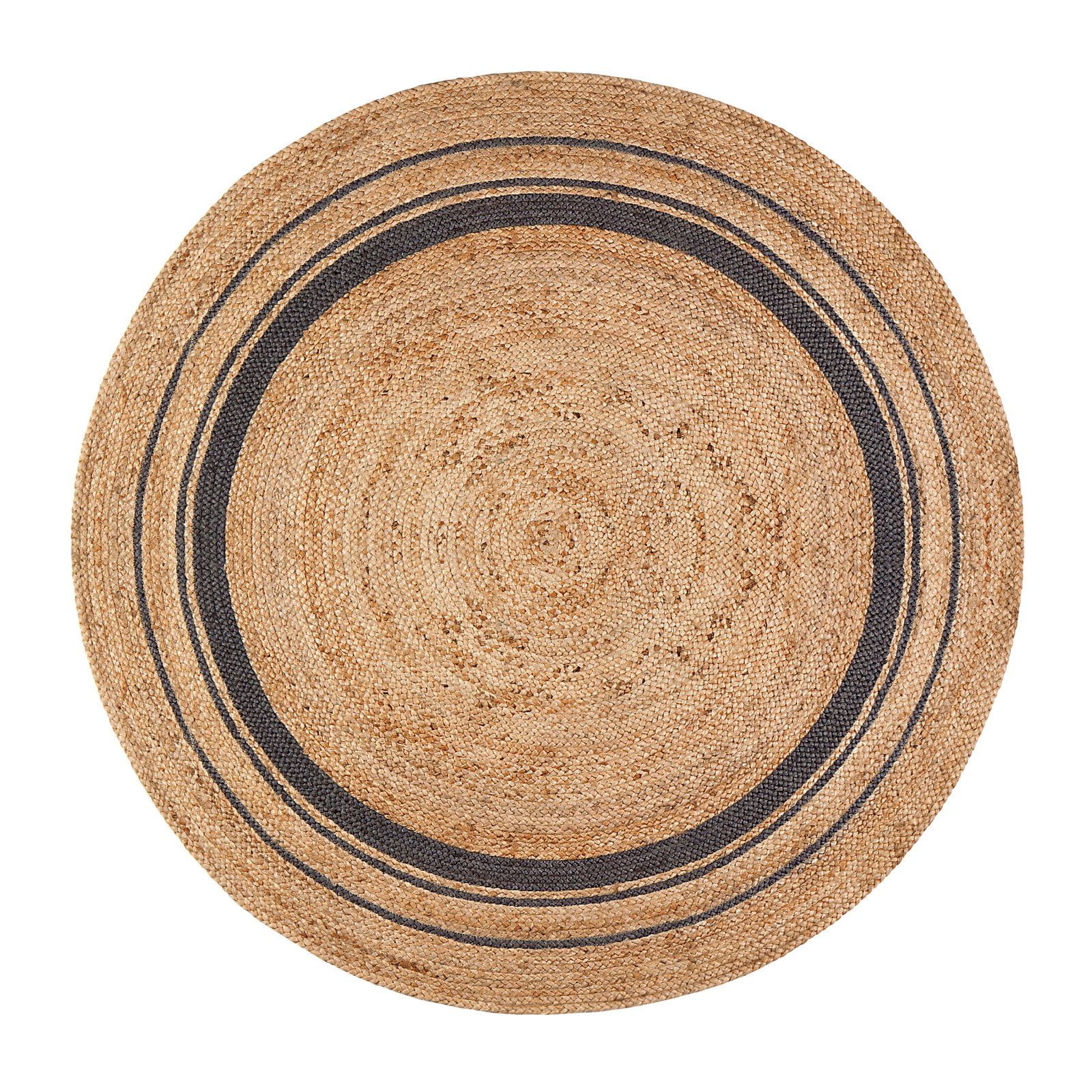 Mist Tan Gold Hand Braided Round Wool Rug - 48"