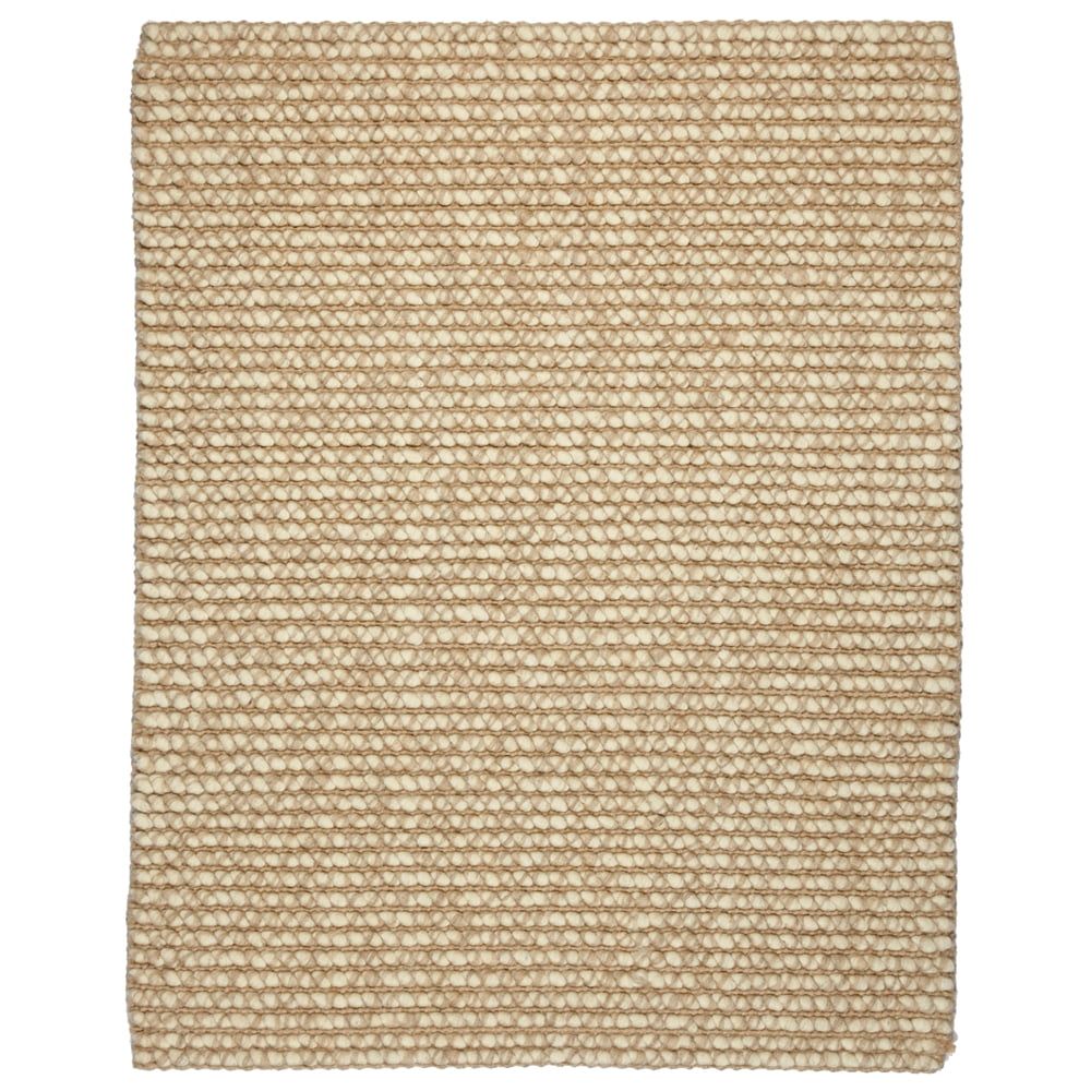 Handmade Ivory Wool 4' x 6' Rectangular Reversible Area Rug