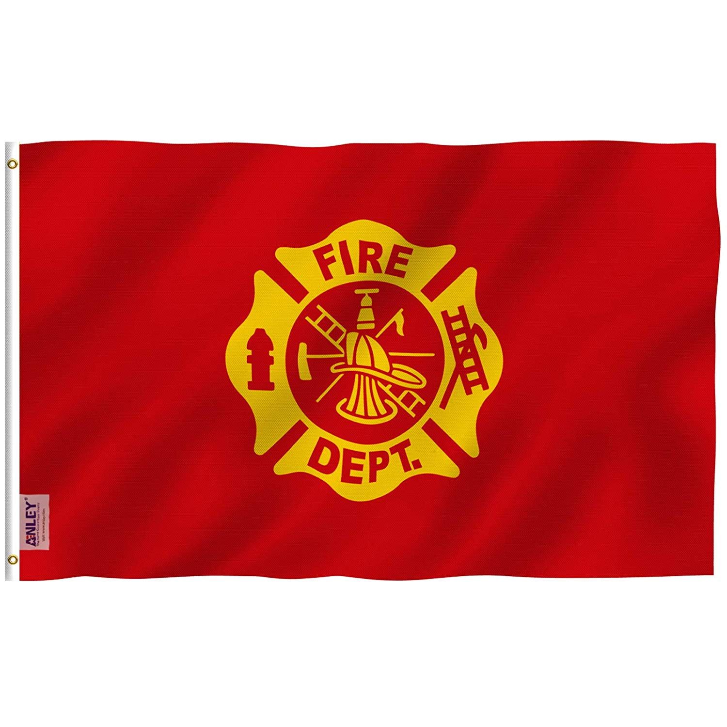 3x5 Feet Red and Yellow Fire Department Polyester Flag