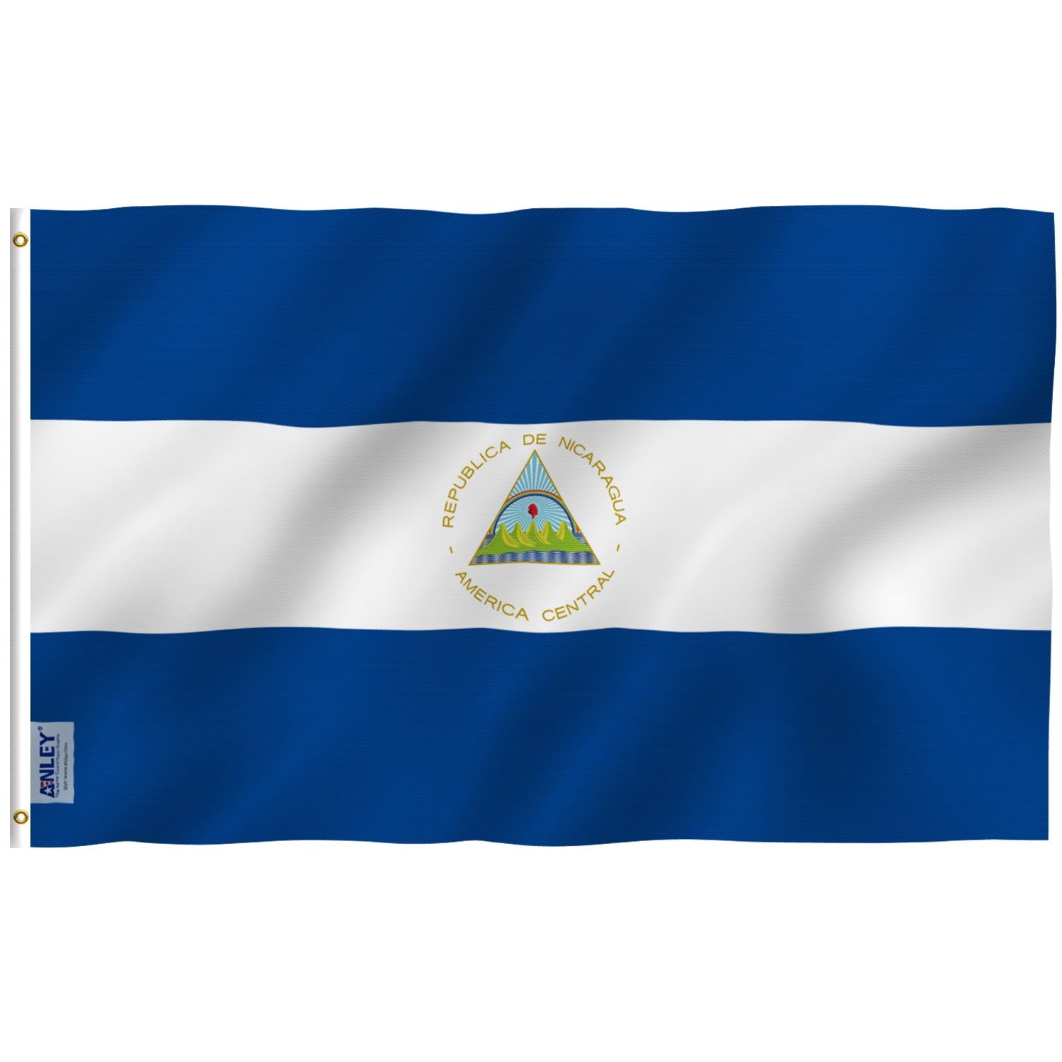 Nicaragua National Flag 3x5 Feet Polyester with Brass Grommets