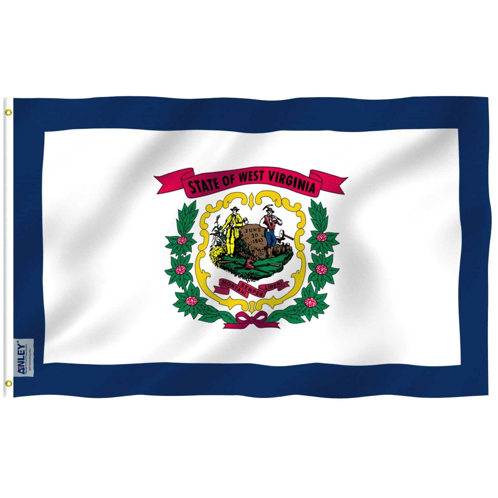 West Virginia 3x5 Foot Polyester State Flag with Brass Grommets