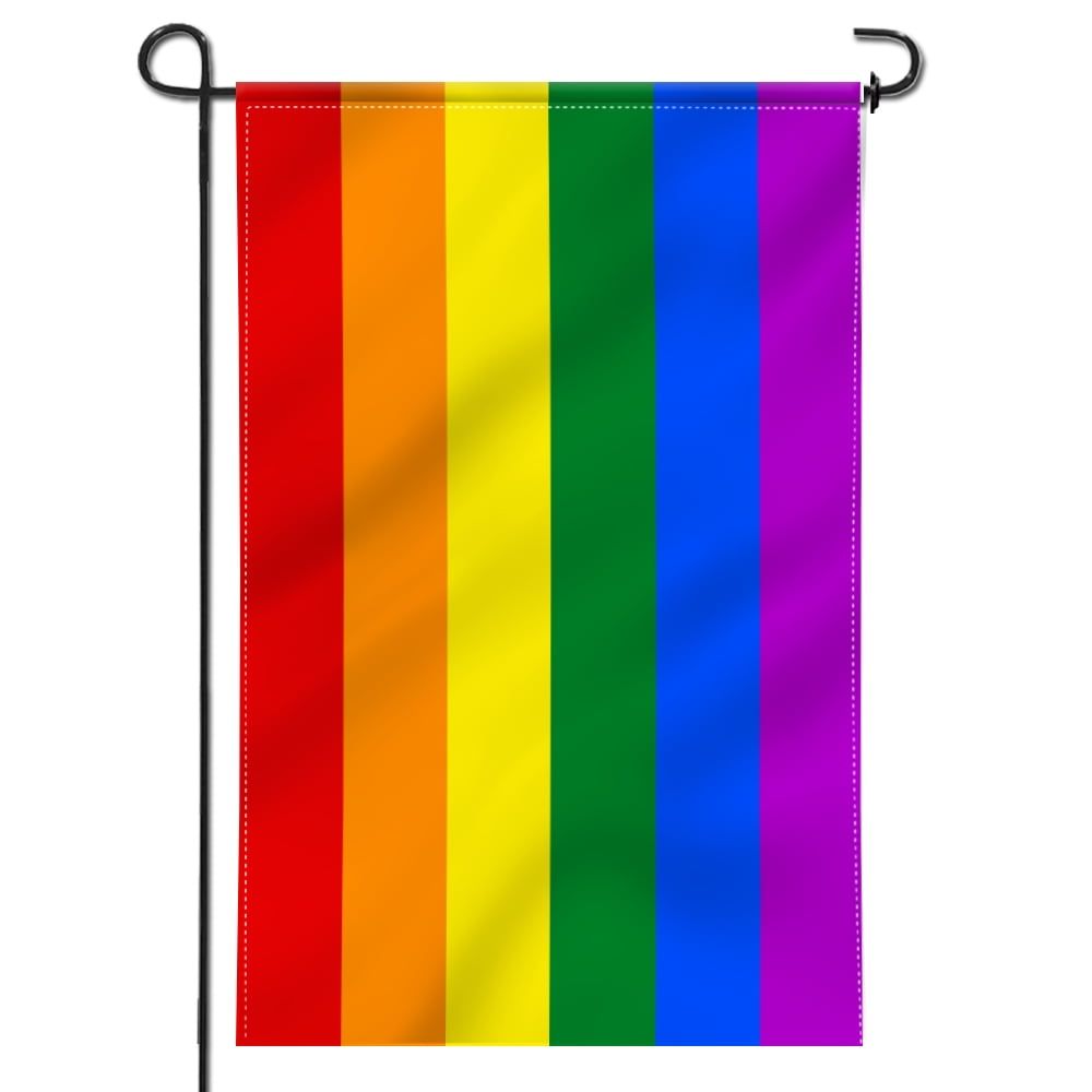 Double-Sided Rainbow Polyester Garden Flag 18 x 12.5 Inch