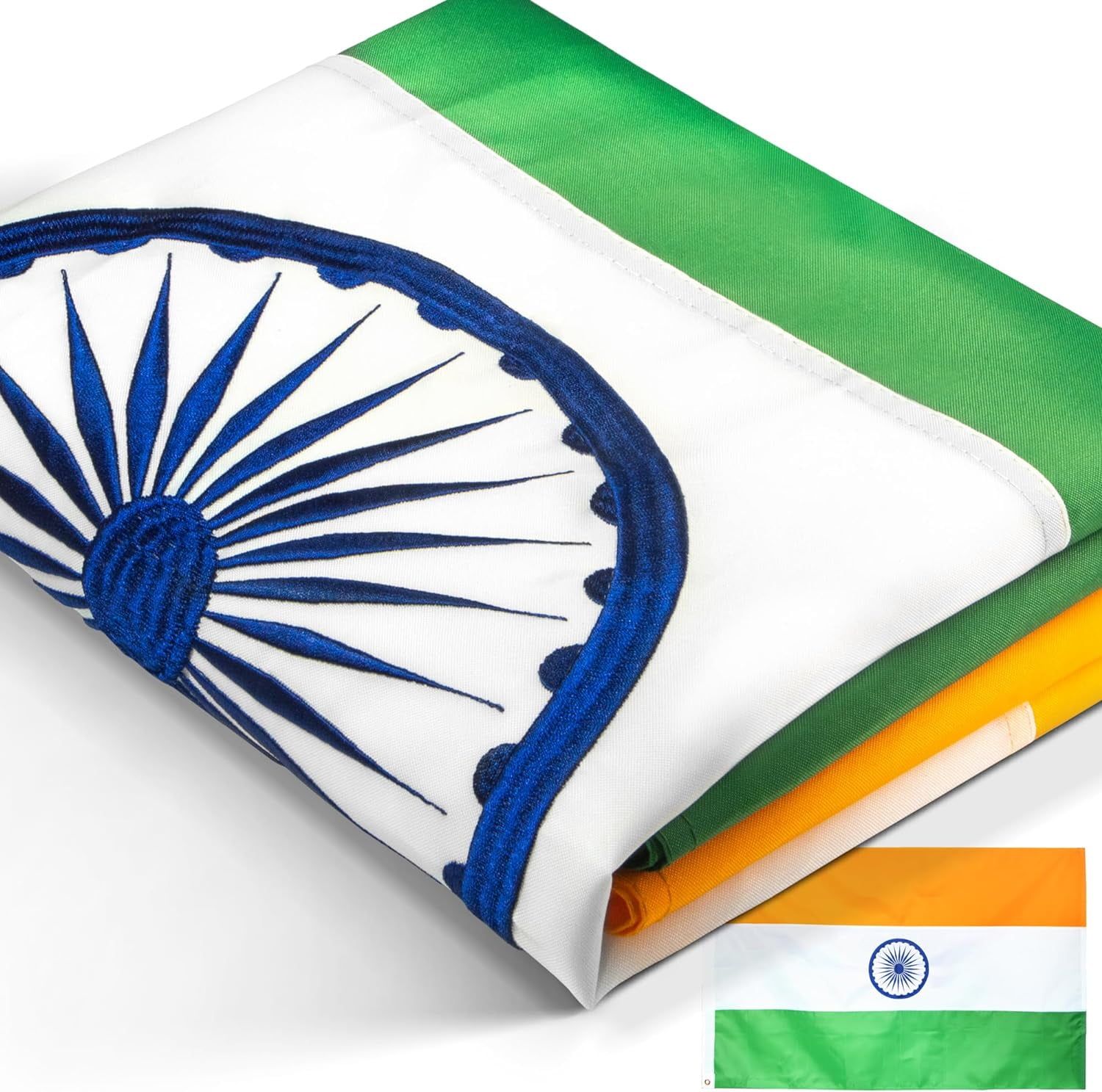 EverStrong 3x5 Feet Embroidered Nylon India Flag