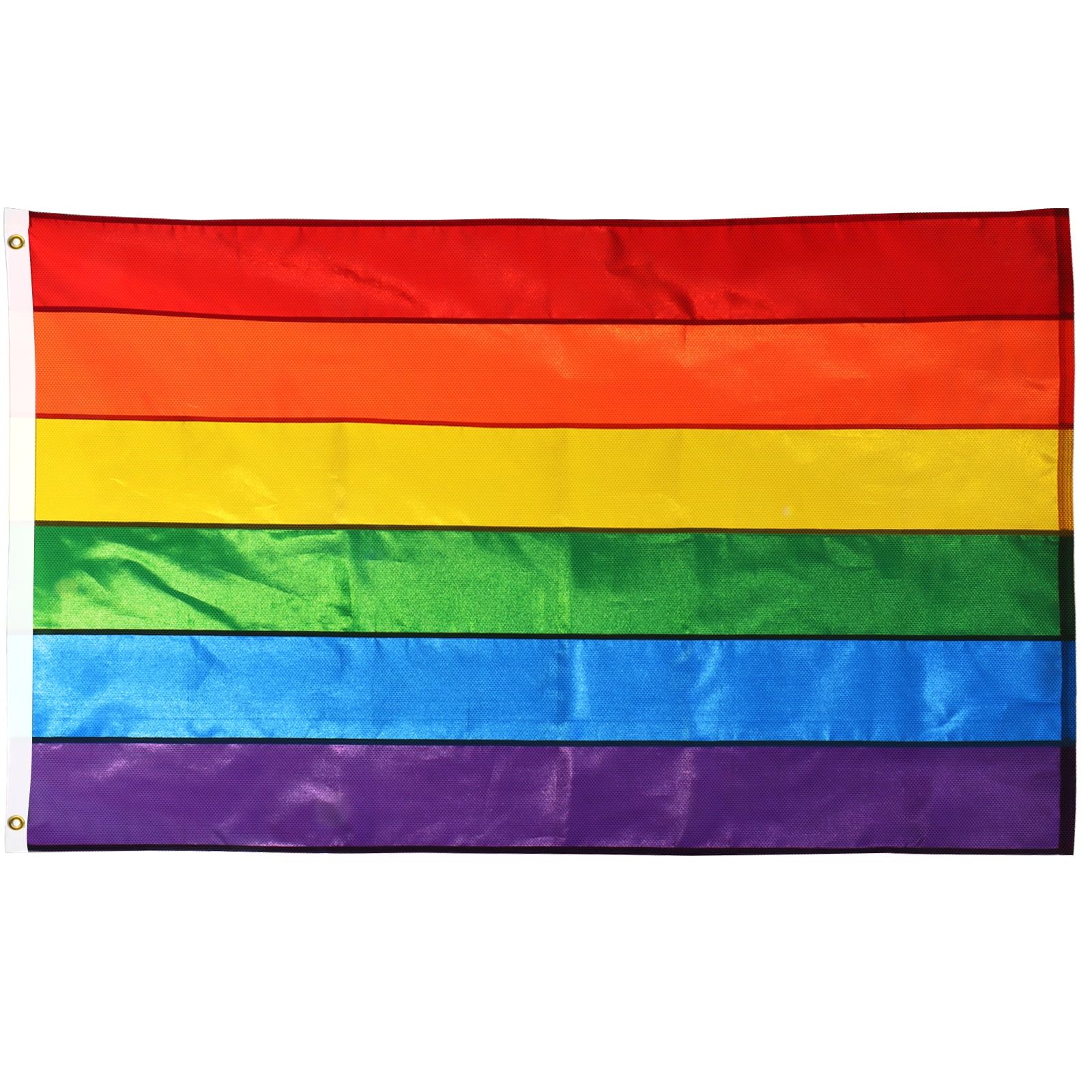 Heavy Duty Nylon Rainbow Pride Flag with Brass Grommets