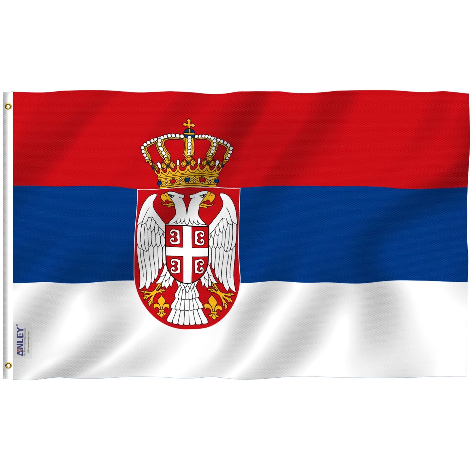 Serbia Flag 60" x 36" Polyester with Brass Grommets