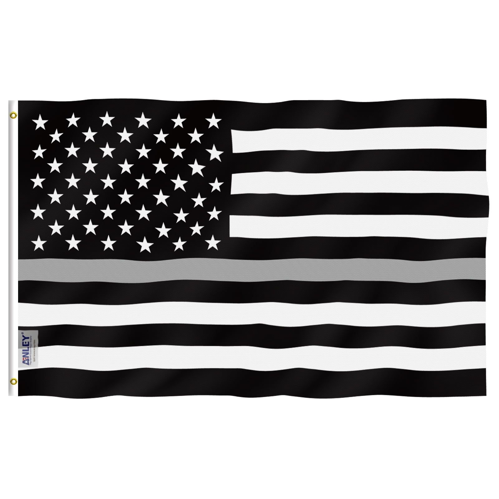 Fly Breeze 3x5 Feet Thin Gray Line American Flag