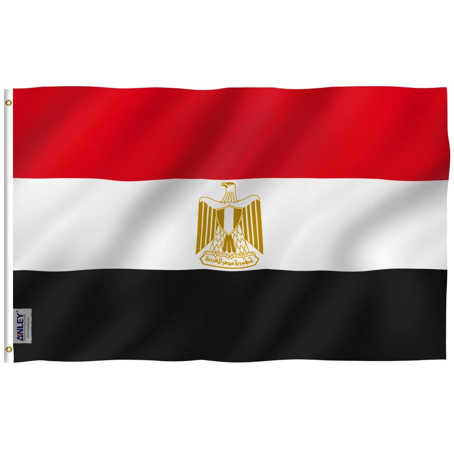 Egyptian Flag 3x5 Foot Polyester with Brass Grommets