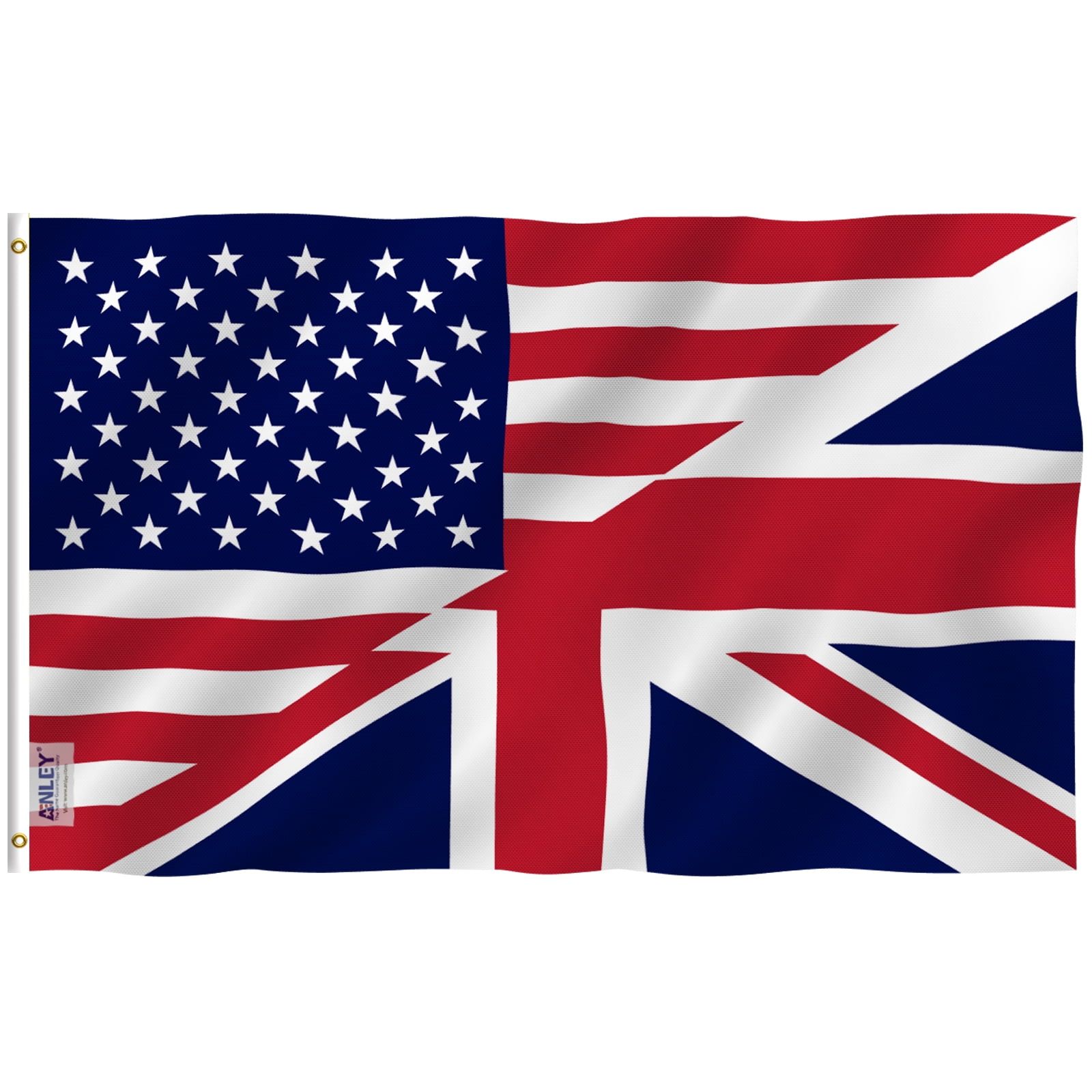 Patriotic 3x5 Ft America Britain Friendship Flag with Brass Grommets