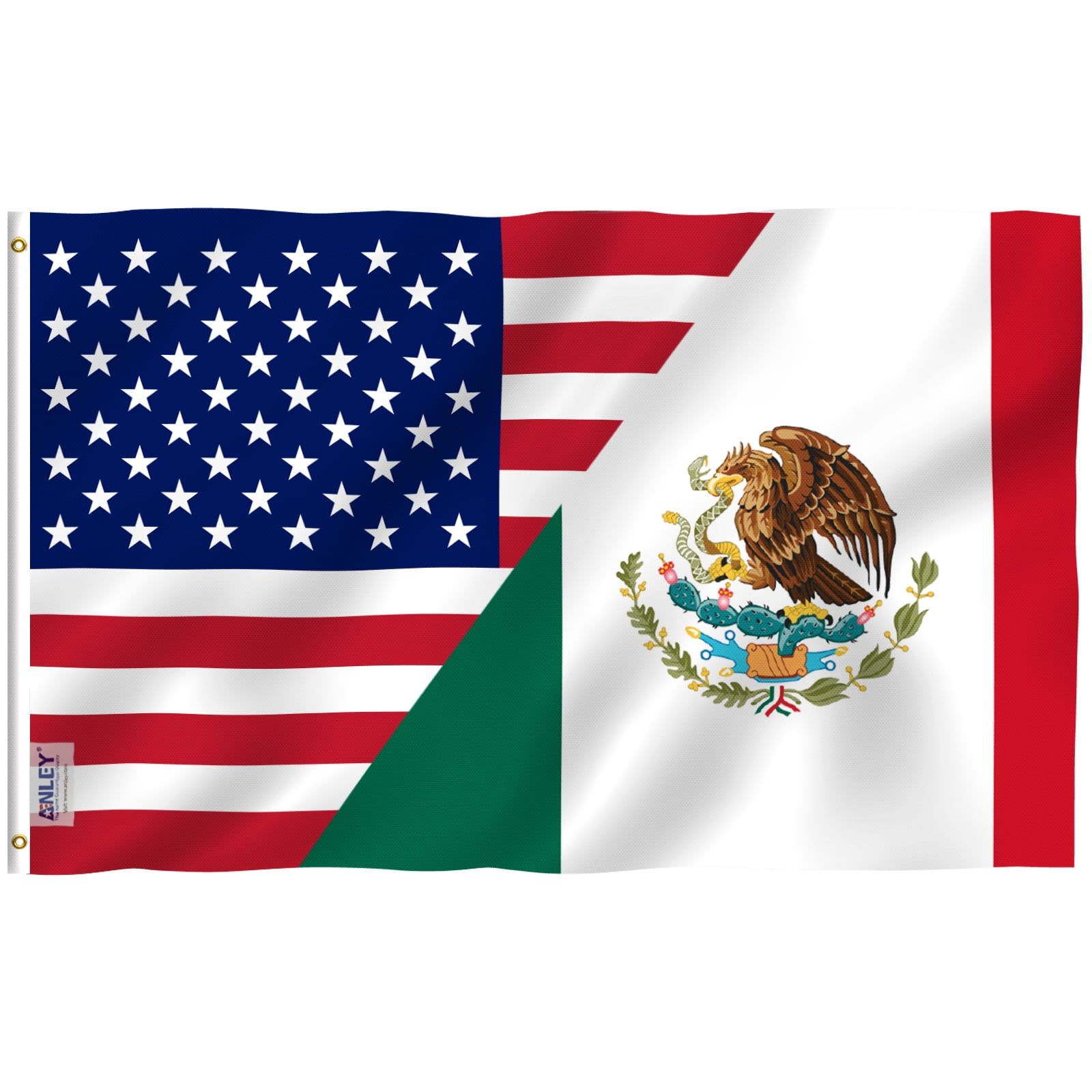 3x5 Ft America Mexico Friendship Flag with Brass Grommets