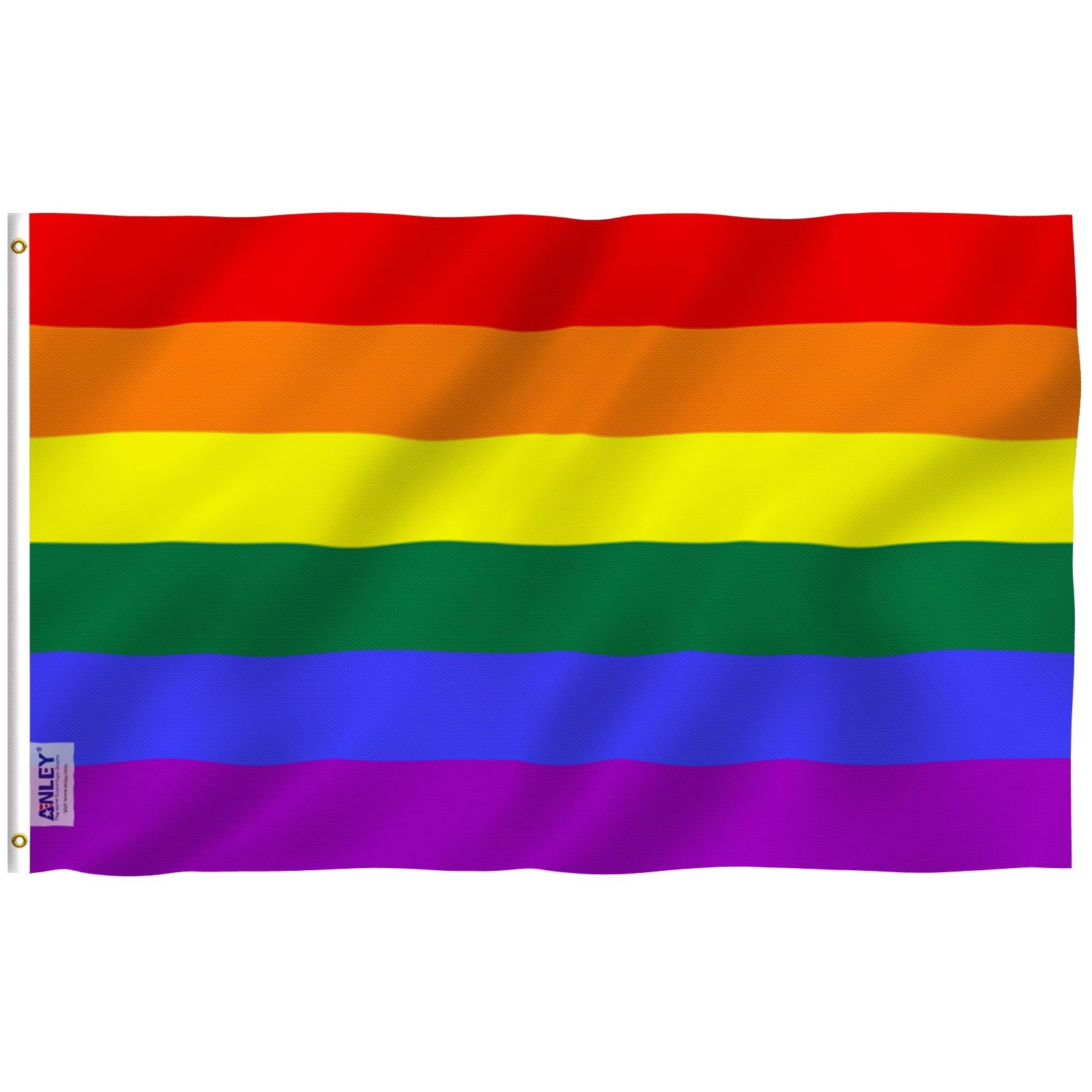 4x6 Foot Multicolor Polyester Rainbow Flag with Brass Grommets