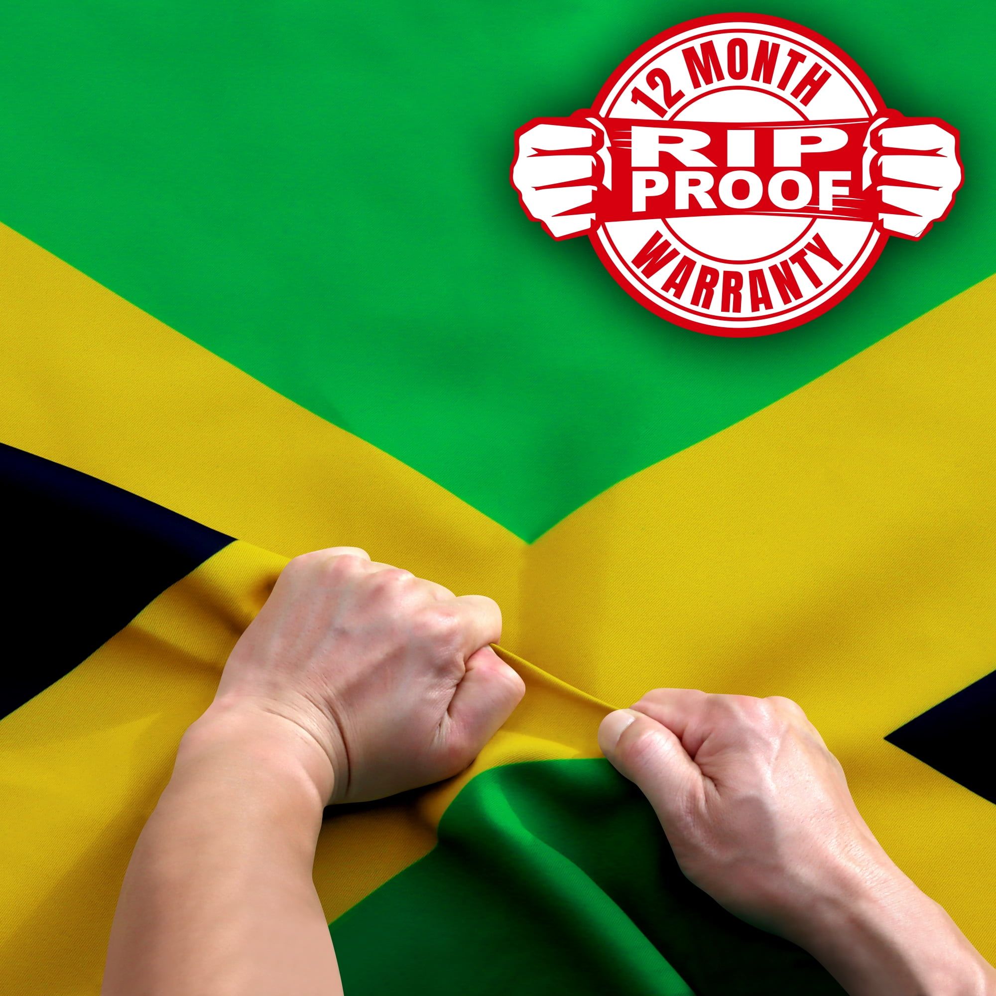 Rip-Proof Double Sided Jamaican Flag with Pole and Sleeve