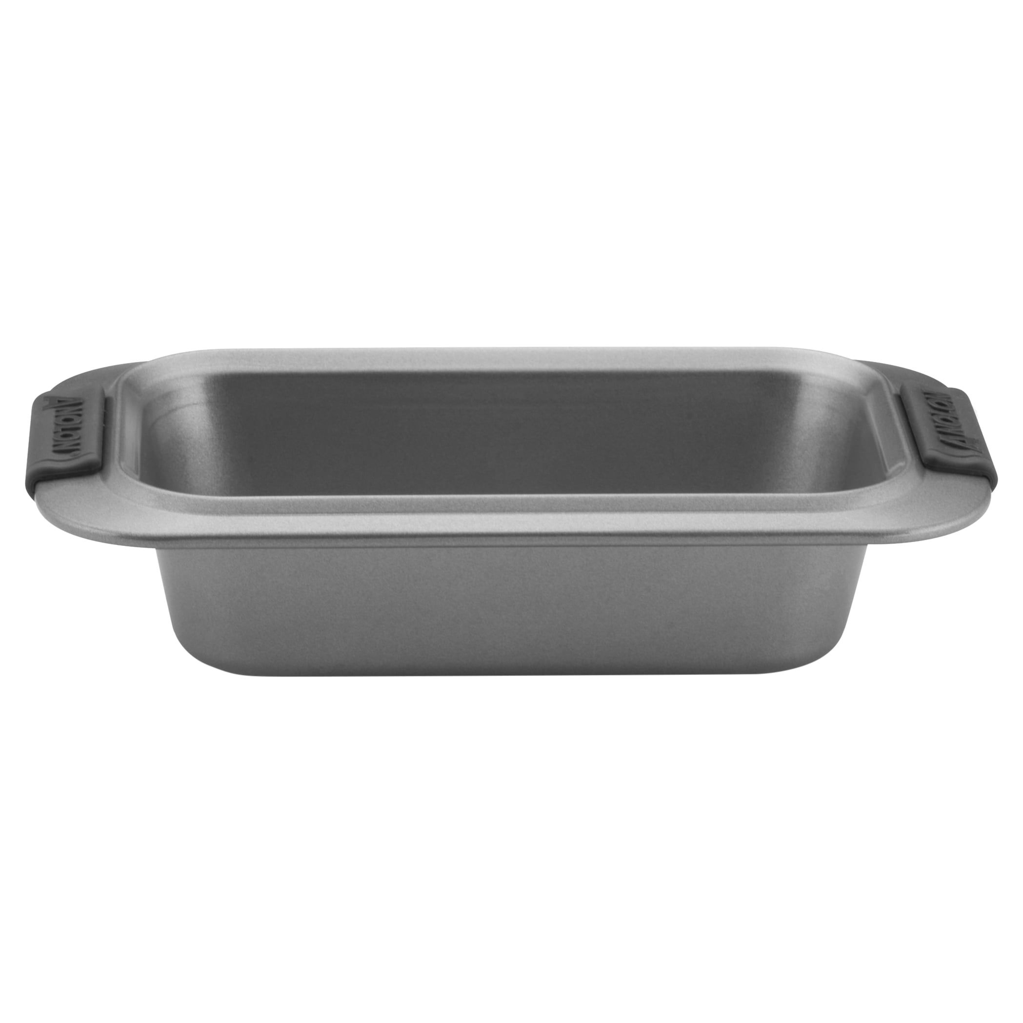 Gray Nonstick Carbon Steel Loaf Pan with Silicone Grips