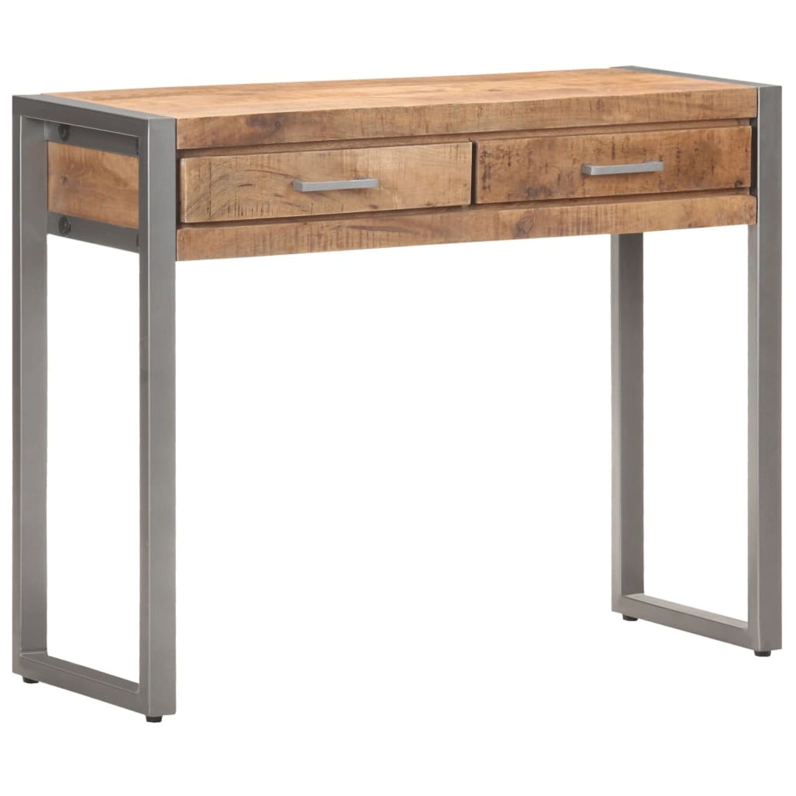 Industrial Mango Wood and Iron Console Table with Storage