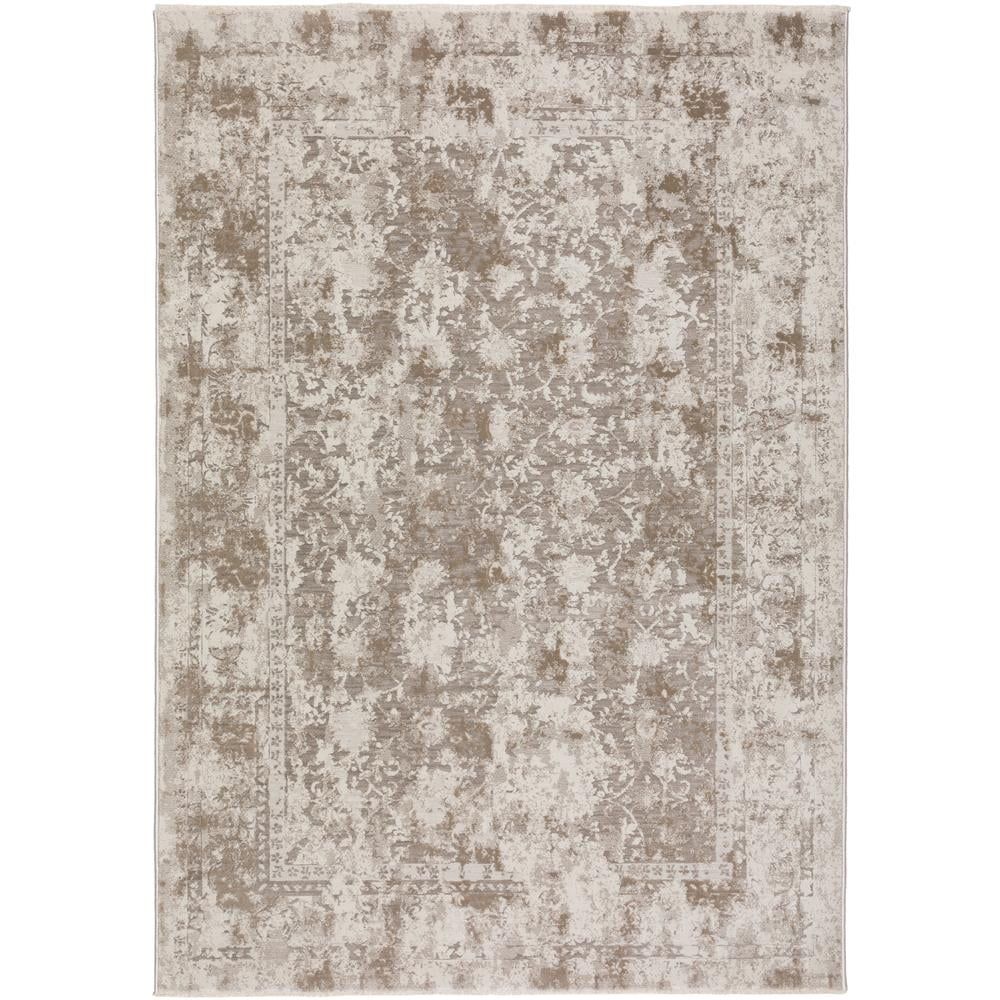 Taupe Tufted Handmade Wool Blend Rectangular Rug 5'3" x 7'8"