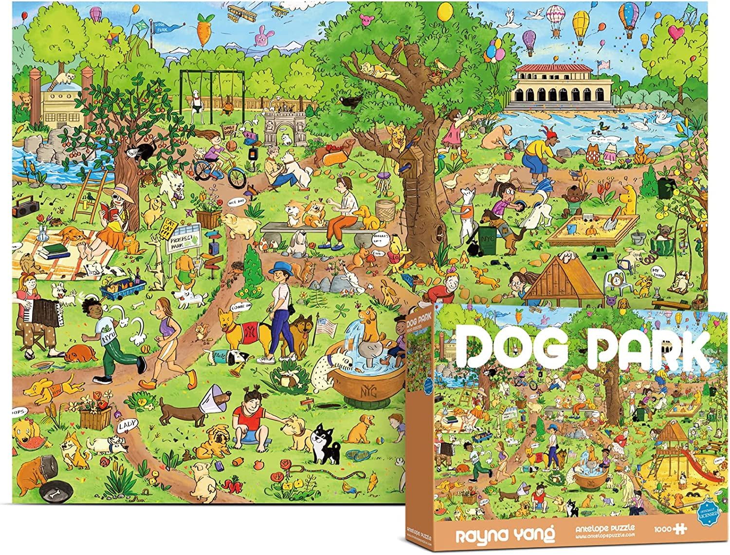 Dog Park 1000 Piece Jigsaw Puzzle with Matte Finish