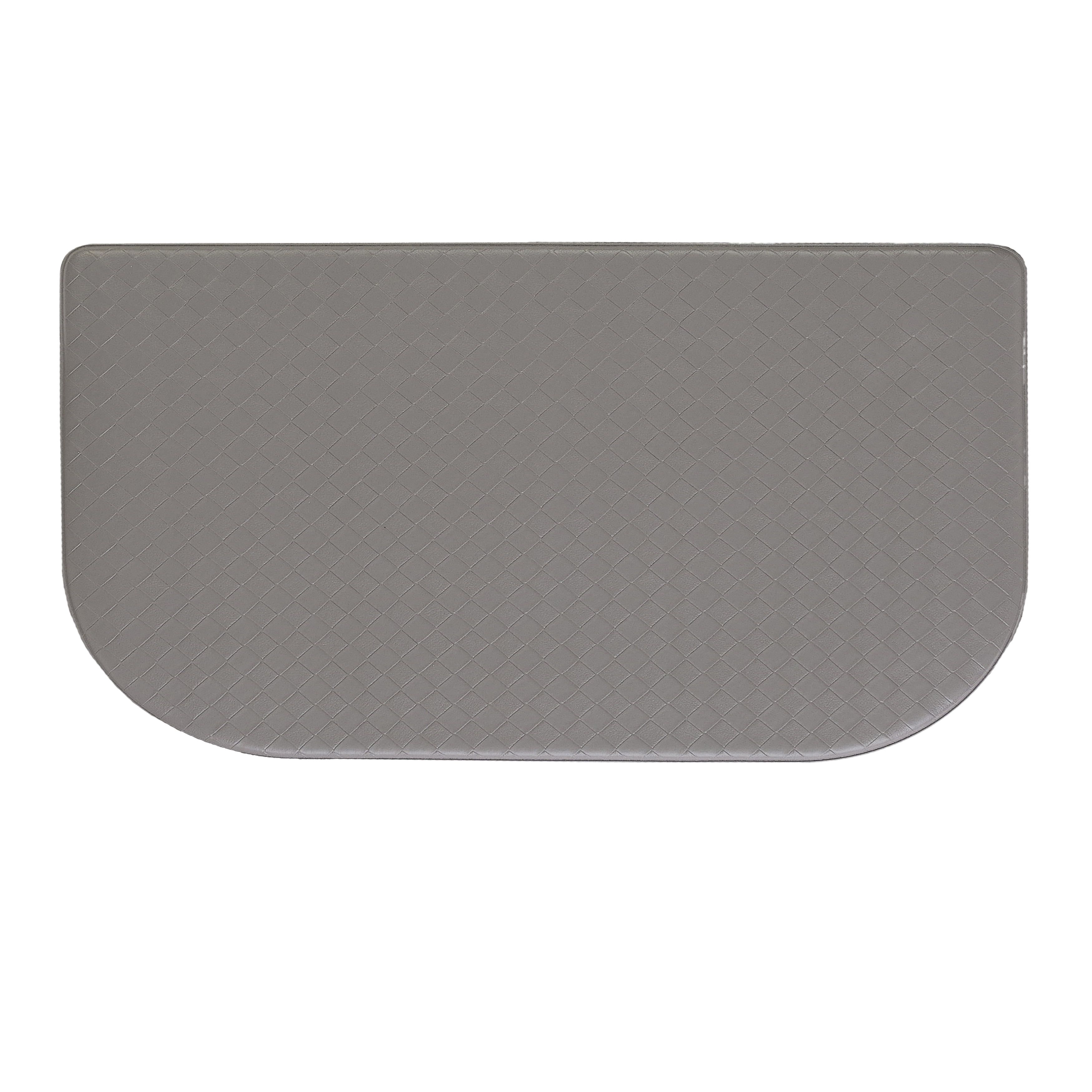 Gray 48" PVC Basketweave Anti-Fatigue Kitchen Mat