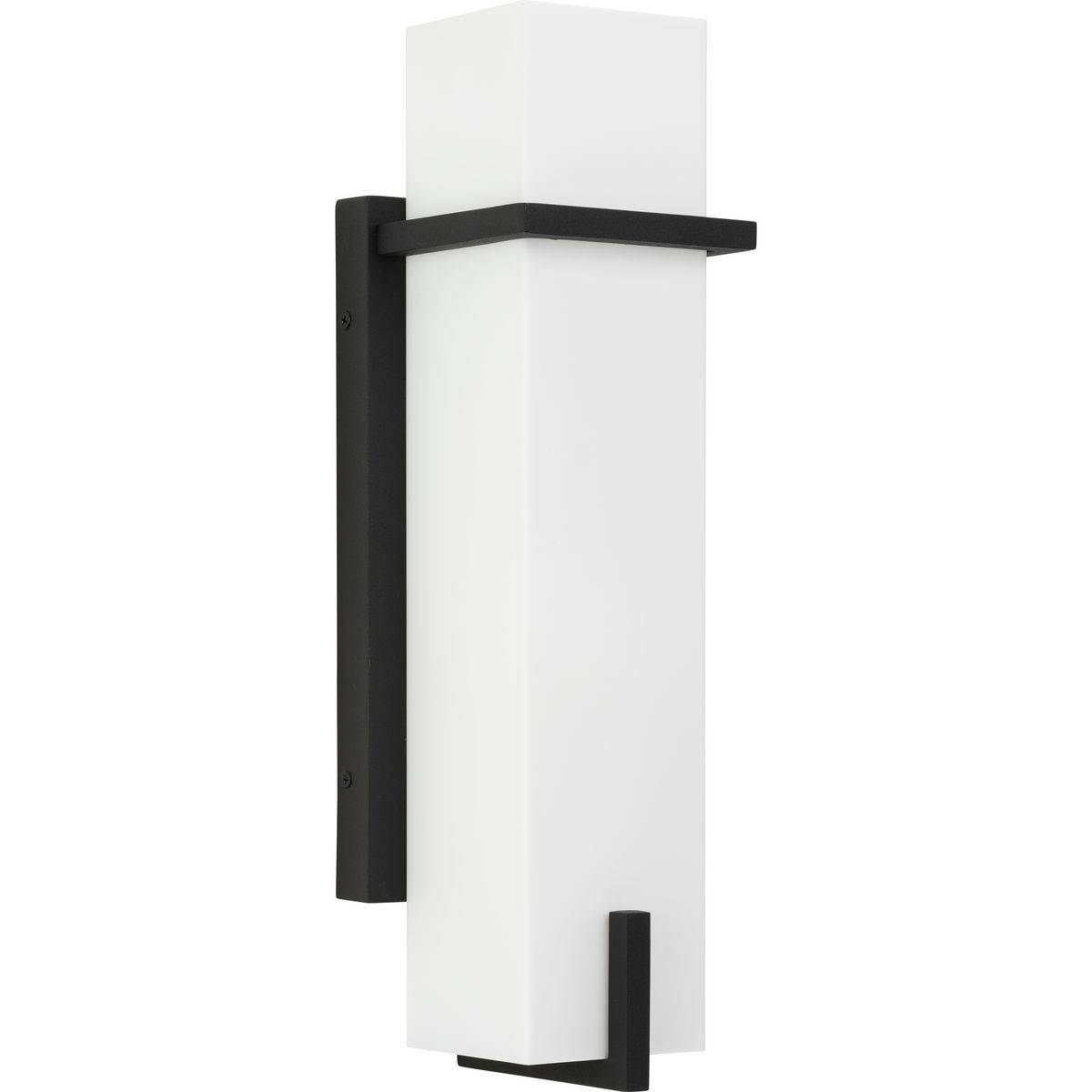 Black Modern Medium Outdoor Wall Lantern with Acrylic Shade