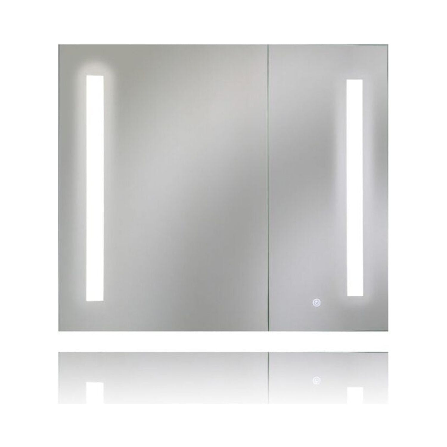 Ether 28" x 32" Frameless LED Mirror Aluminum Bathroom Cabinet