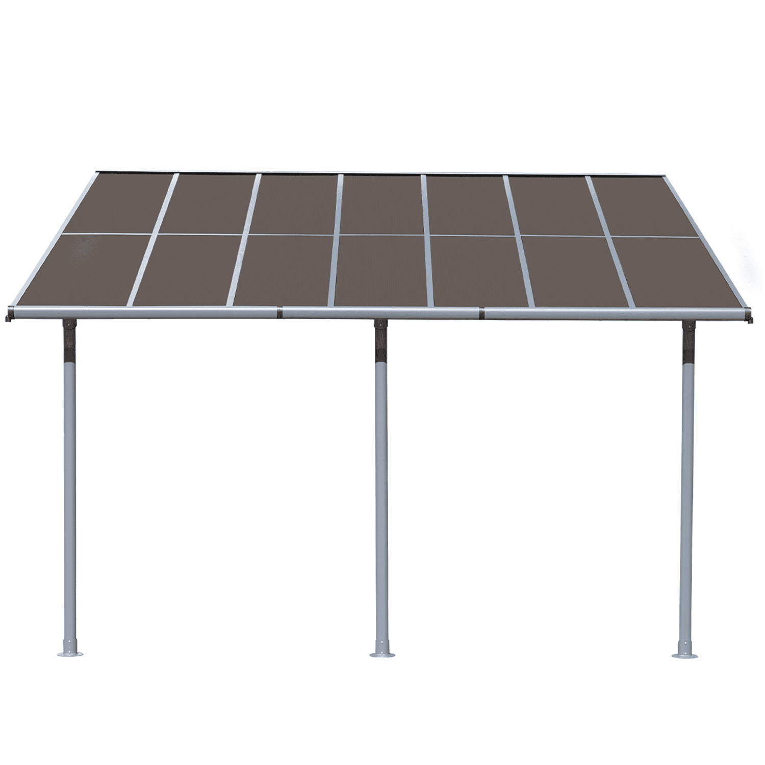 Gray Metal Wall Mount Gazebo with Canopy, 10' x 12.8'