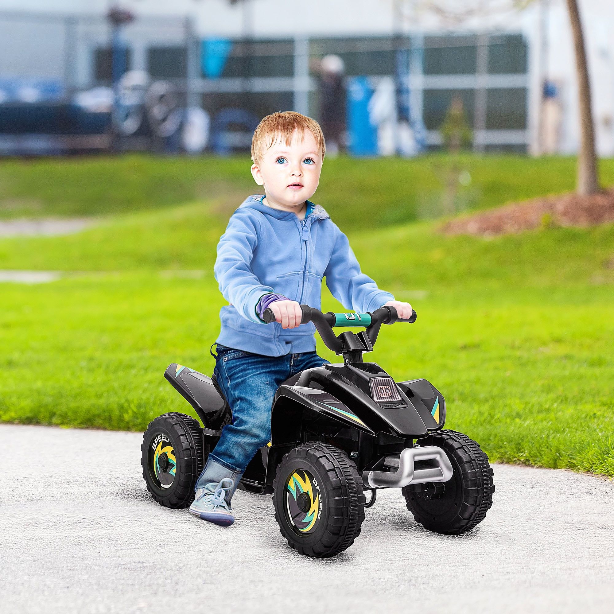 Aosom 6V Black Kids ATV Quad for Toddlers