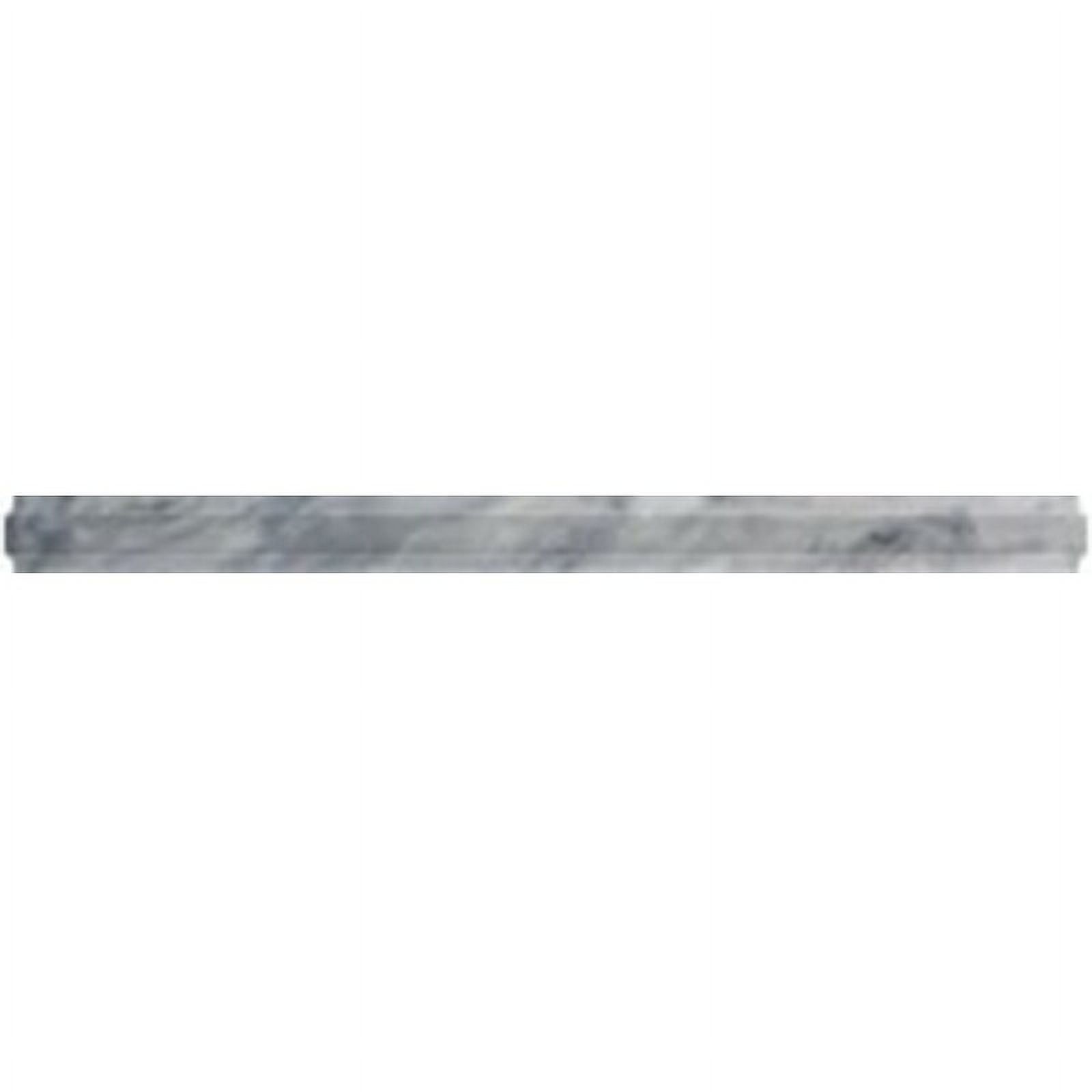 Cloud Gray Marble Polished Pencil Tile Trim, 12-inch