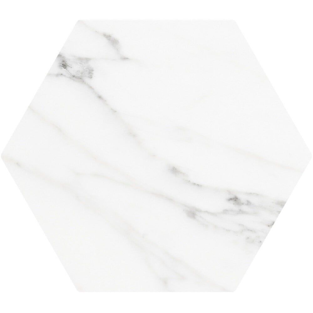 Apollo 9.25" White Matte Porcelain Hexagonal Tile