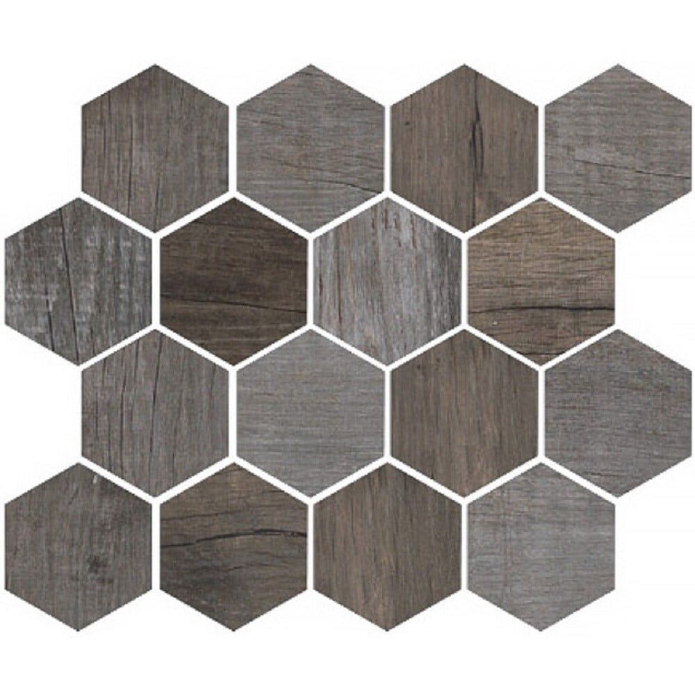 Gray Hexagon Matte Ceramic Mosaic Tile for Bathroom and Outdoor