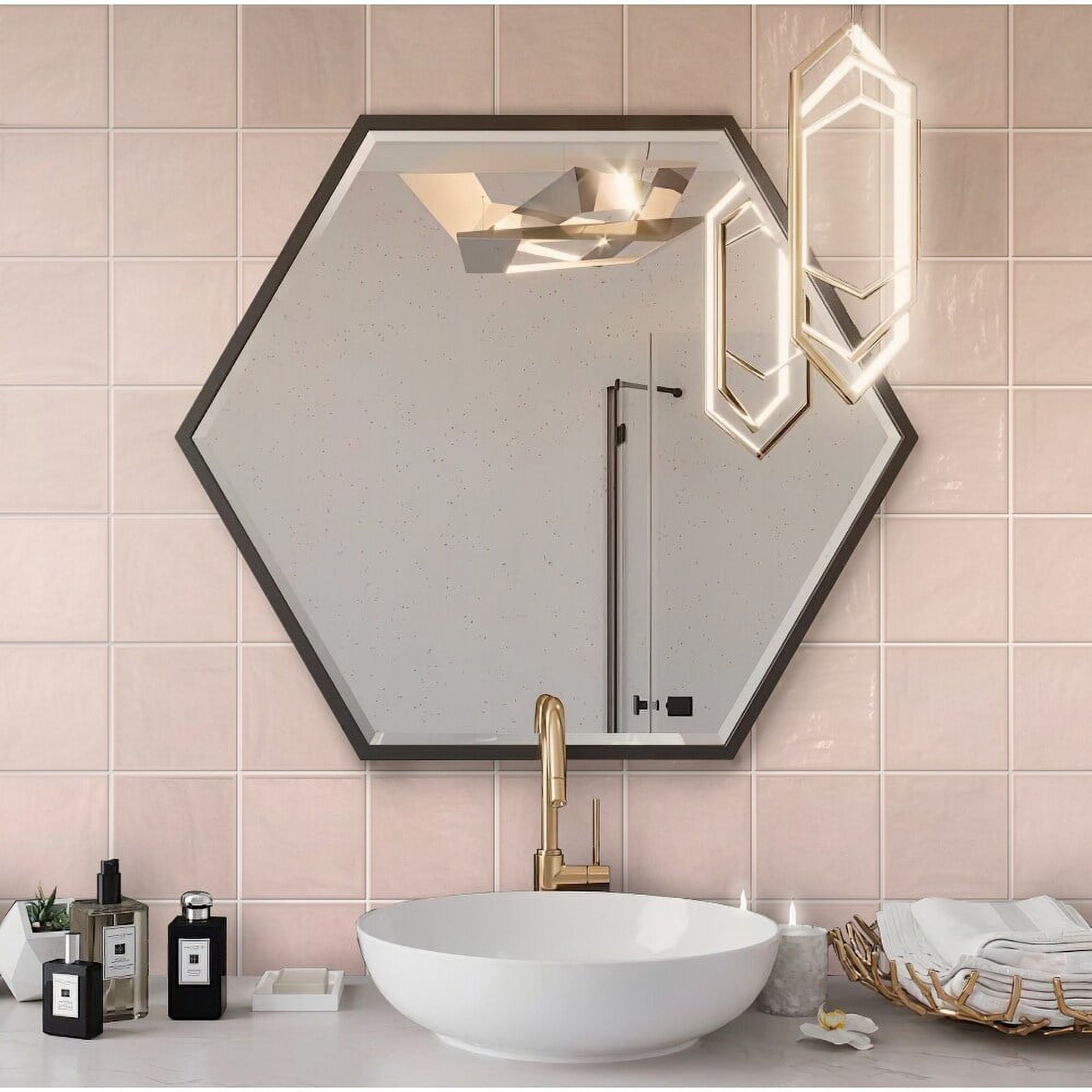 Pink 5x5 Polished Ceramic Subway Wall Tile