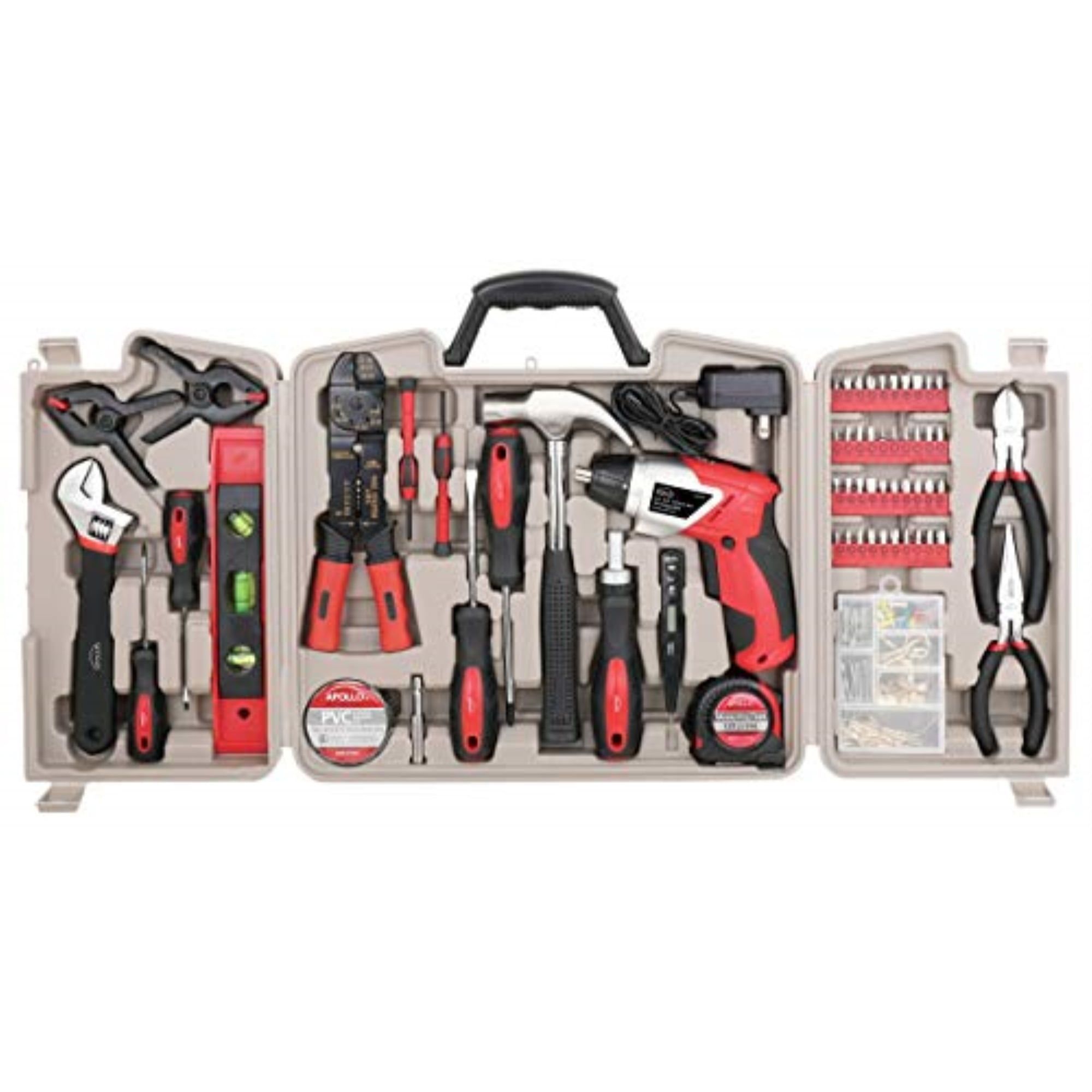 161-Piece Red and Black Cordless Screwdriver Tool Set